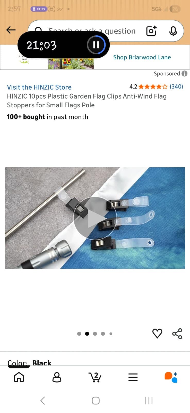 Garden Flag Clips Anti-Wind Flag Stoppers for Small Flags Pole Clips 10pc - Thumbnail 2