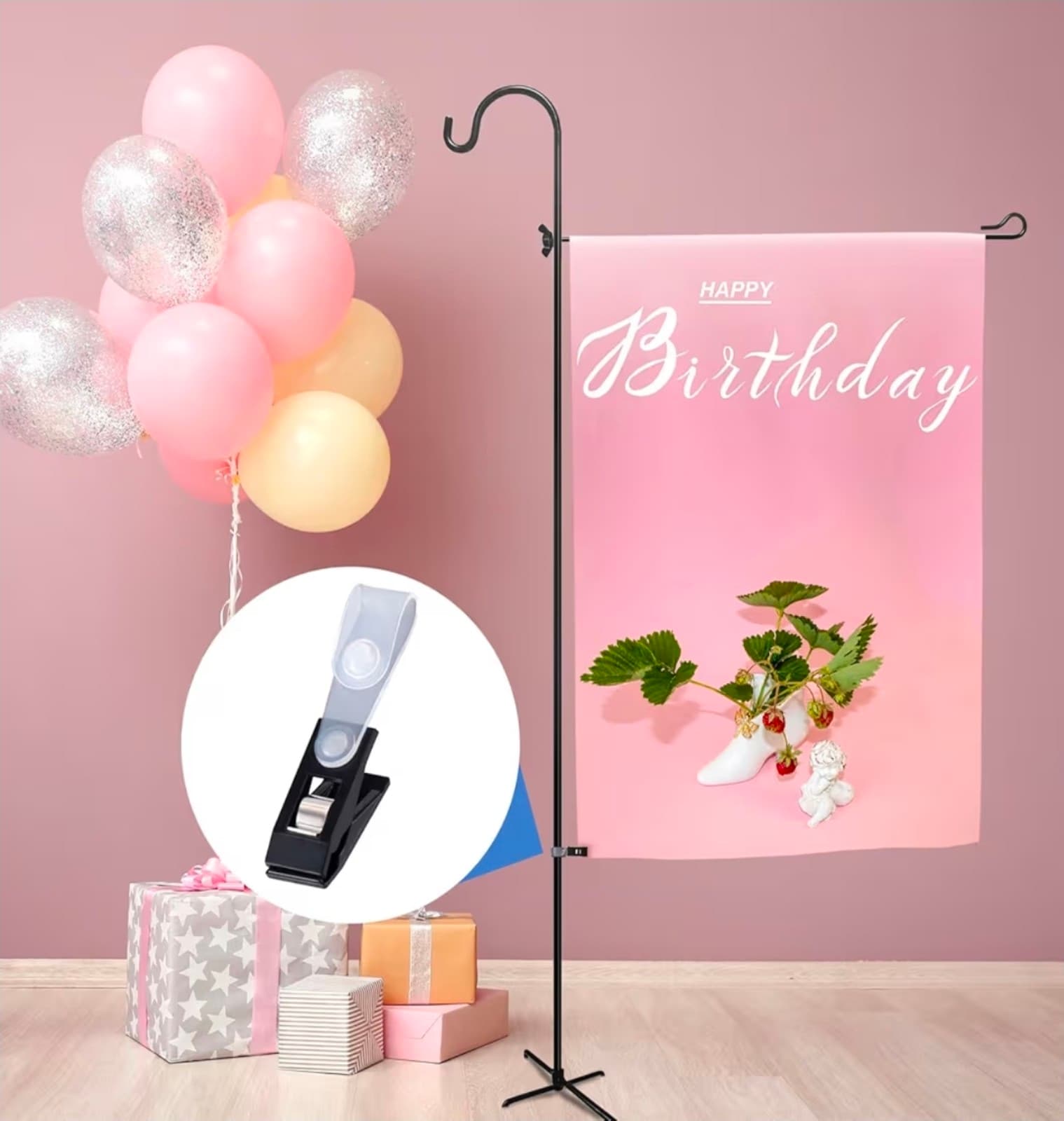 Garden Flag Clips Anti-Wind Flag Stoppers for Small Flags Pole Clips 10pc - Thumbnail 3