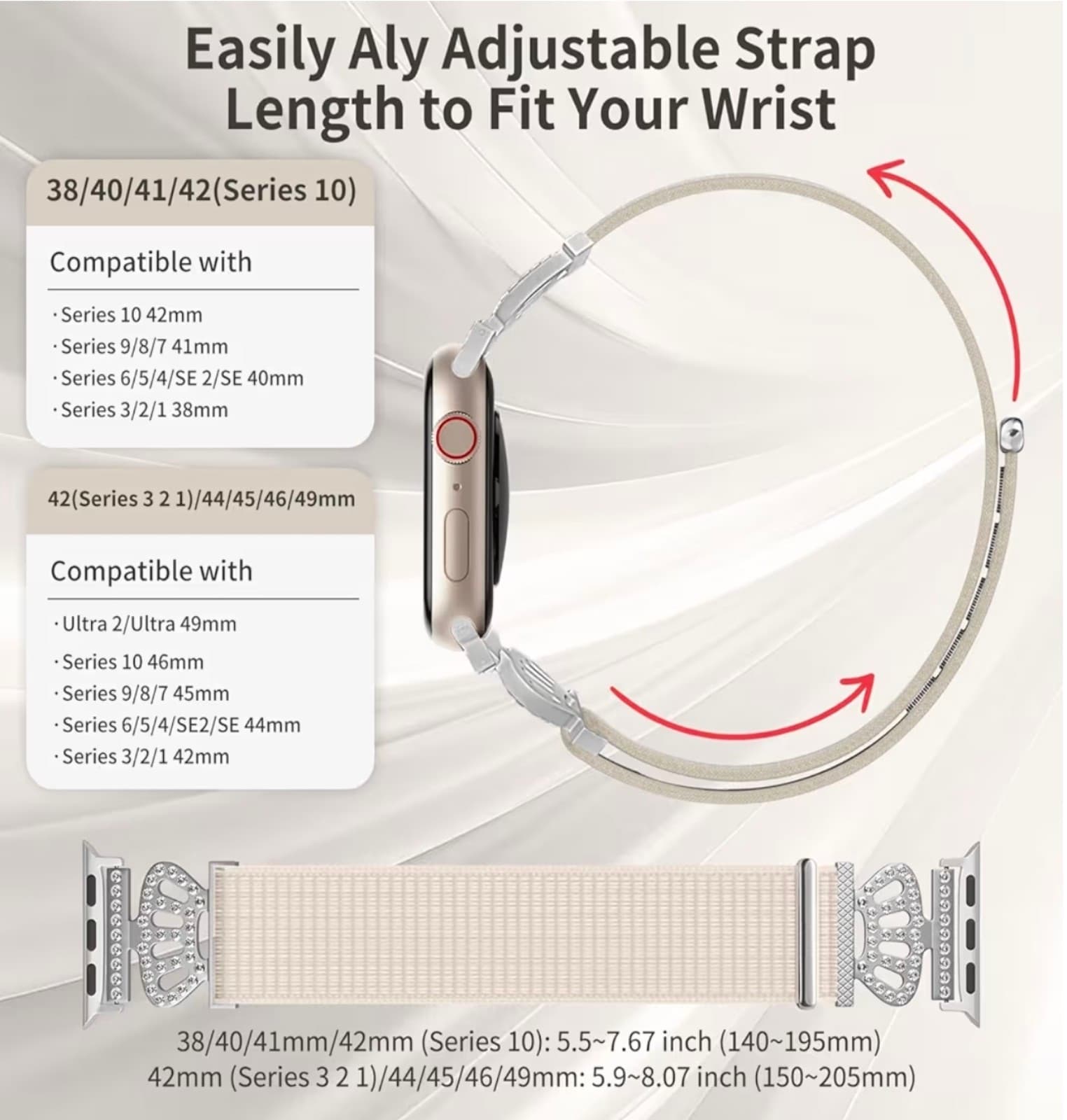 Designer Bling Crown Band for iWatch Ultra Series 10/9/8/7/6/5/4/3/2/1/SE - Thumbnail 6