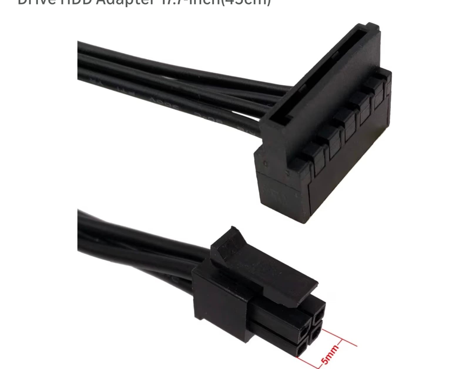 SATA Power Cable for Lenovo Motherboard, ATX Mini 4 Pin to 2X Right-Angle SATA H - Thumbnail 2