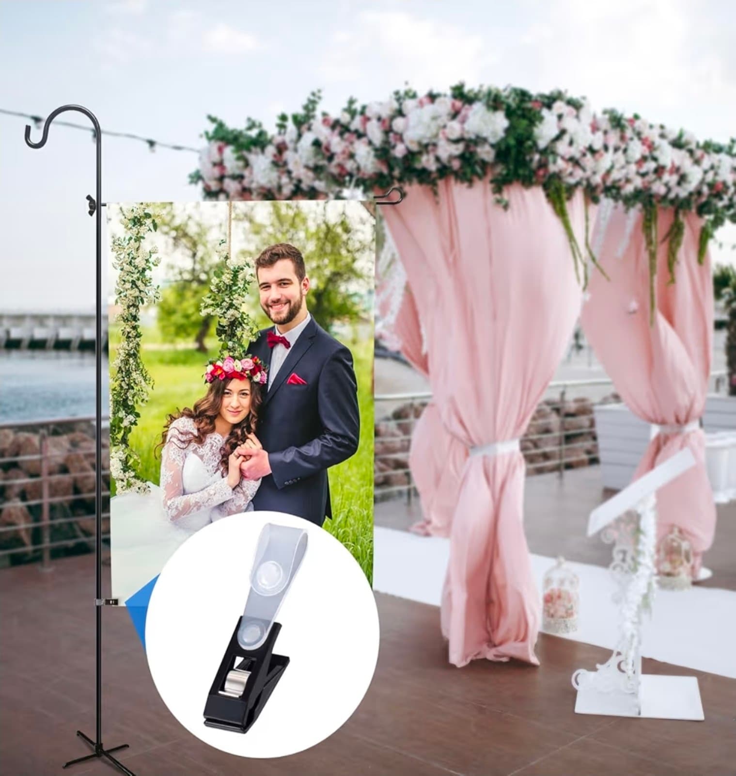 Garden Flag Clips Anti-Wind Flag Stoppers for Small Flags Pole Clips 10pc - Thumbnail 7