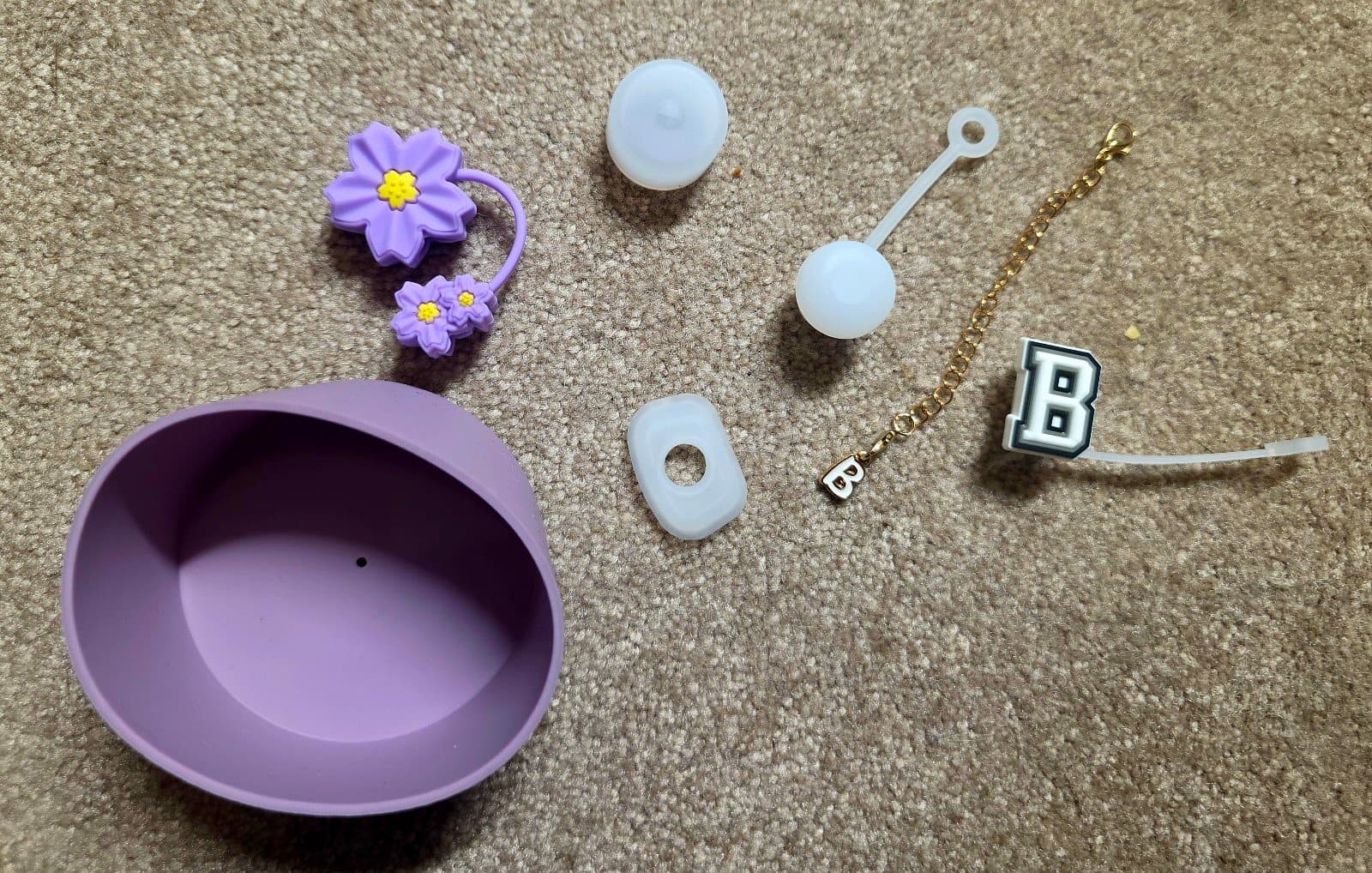 Stanley Cup Accessory Kit Purple Flower Letter B - Thumbnail 2