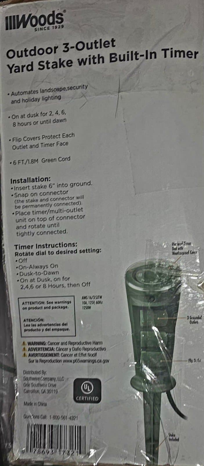 Power Stake with Built-in Timer and sensor Indoor/Outdoor - Thumbnail 4