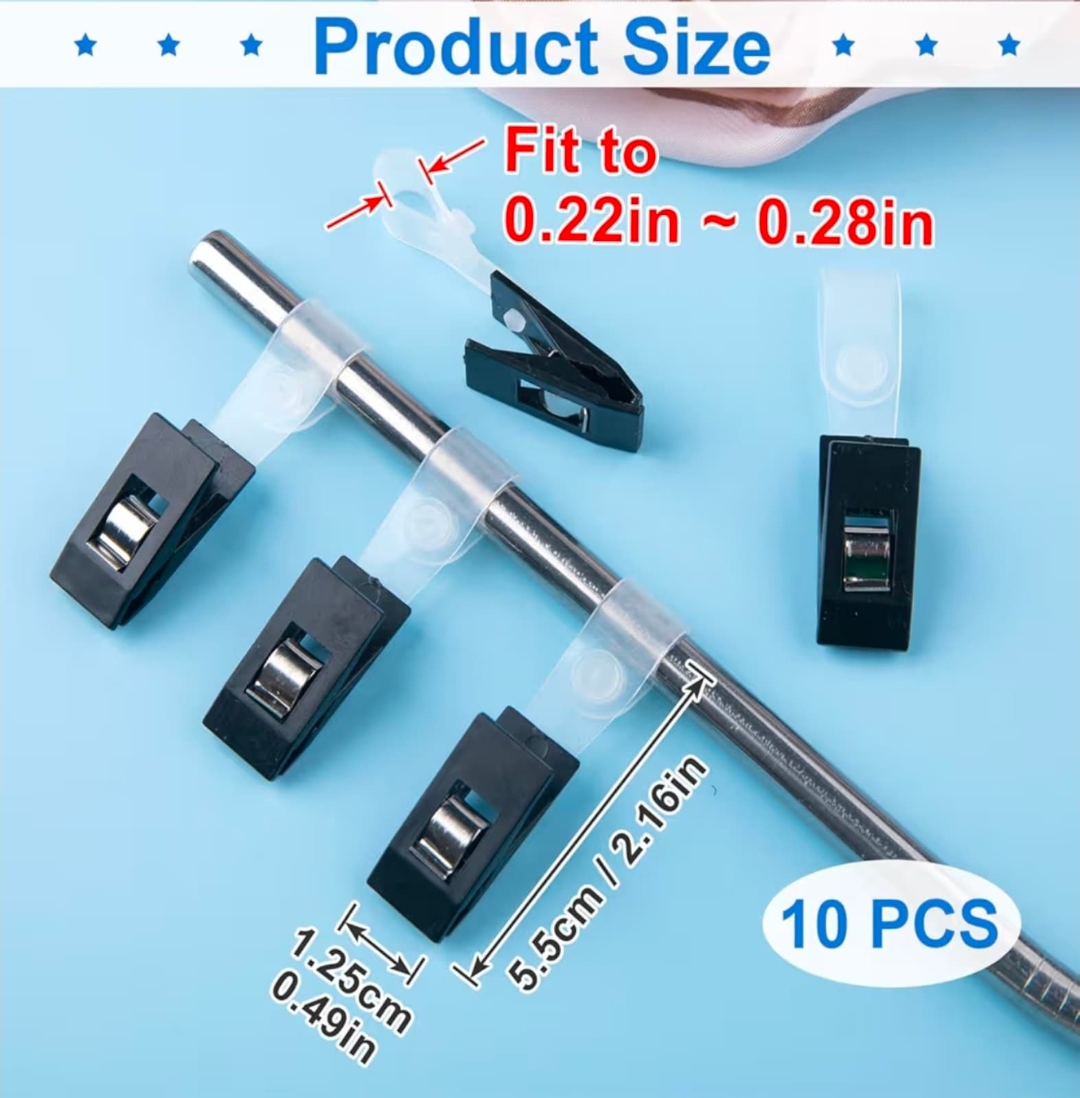 Garden Flag Clips Anti-Wind Flag Stoppers for Small Flags Pole Clips 10pc - Thumbnail 4