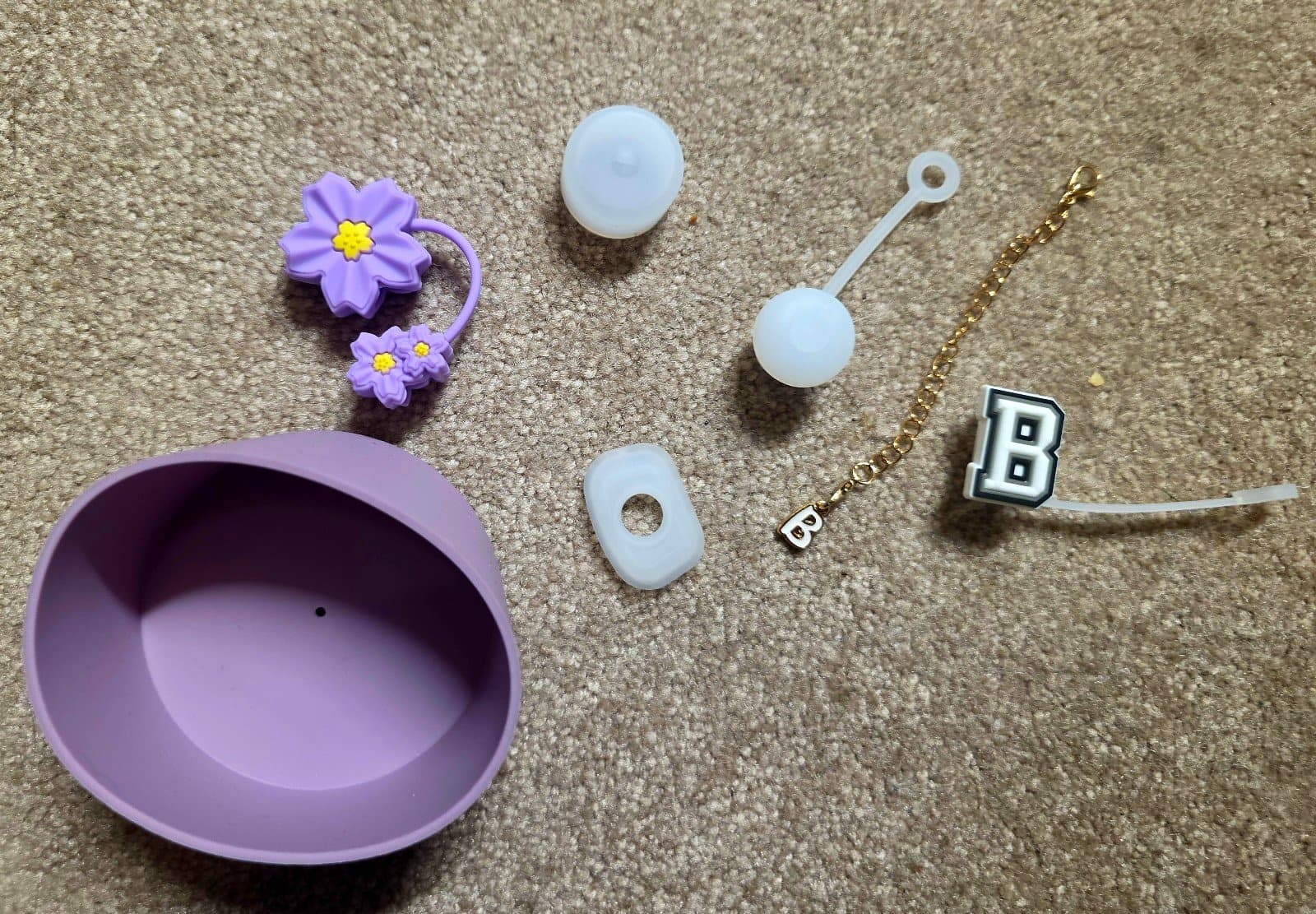 Stanley Cup Accessory Kit Purple Flower Letter B - Thumbnail 3