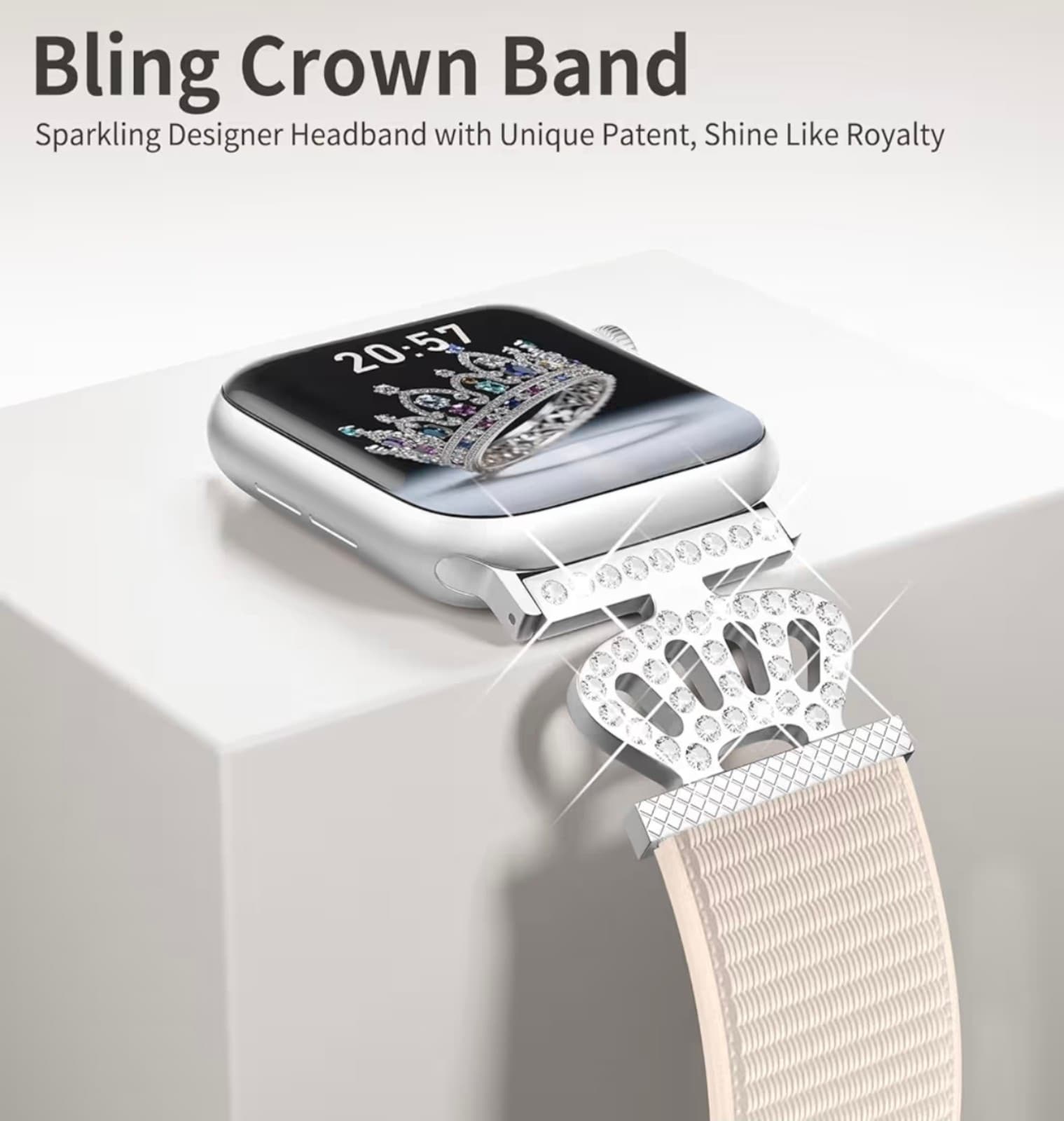 Designer Bling Crown Band for iWatch Ultra Series 10/9/8/7/6/5/4/3/2/1/SE - Thumbnail 3