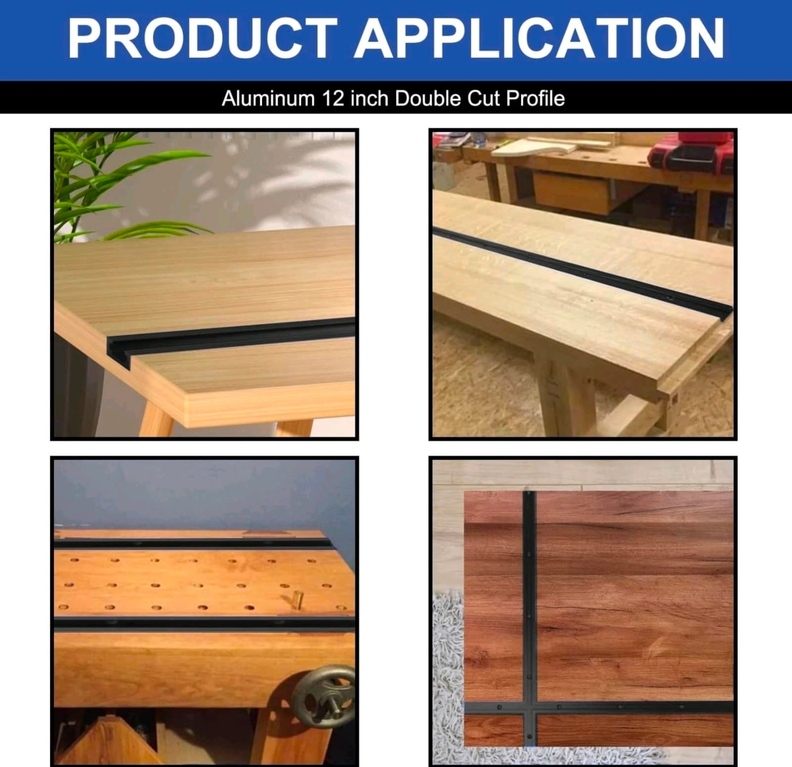 T-Track for Woodworking 12inches 4pack - Thumbnail 5