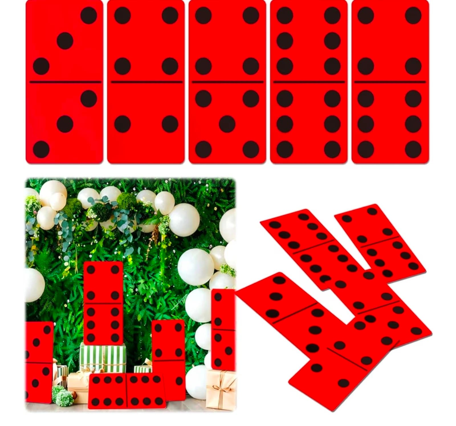Giant Domino Decor for Casino Theme Party & Game Night - Jumbo 15.7''x7.87'' - Image 1
