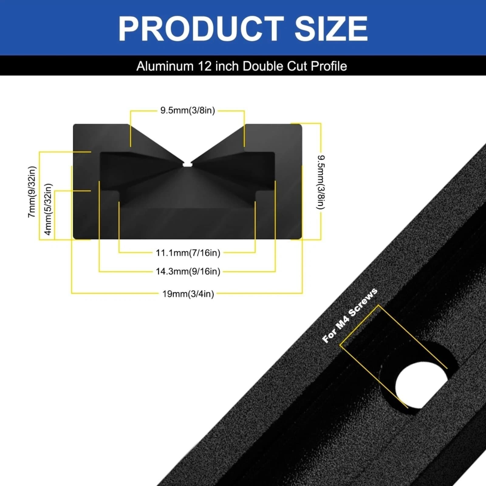 T-Track for Woodworking 12inches 4pack - Thumbnail 2