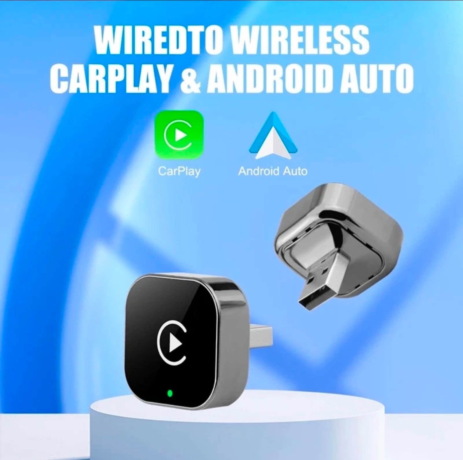 USB Auto Wireless CarPlay Adapter For Apple Android Wireless Dongle Plug ＆ Play - Thumbnail 2