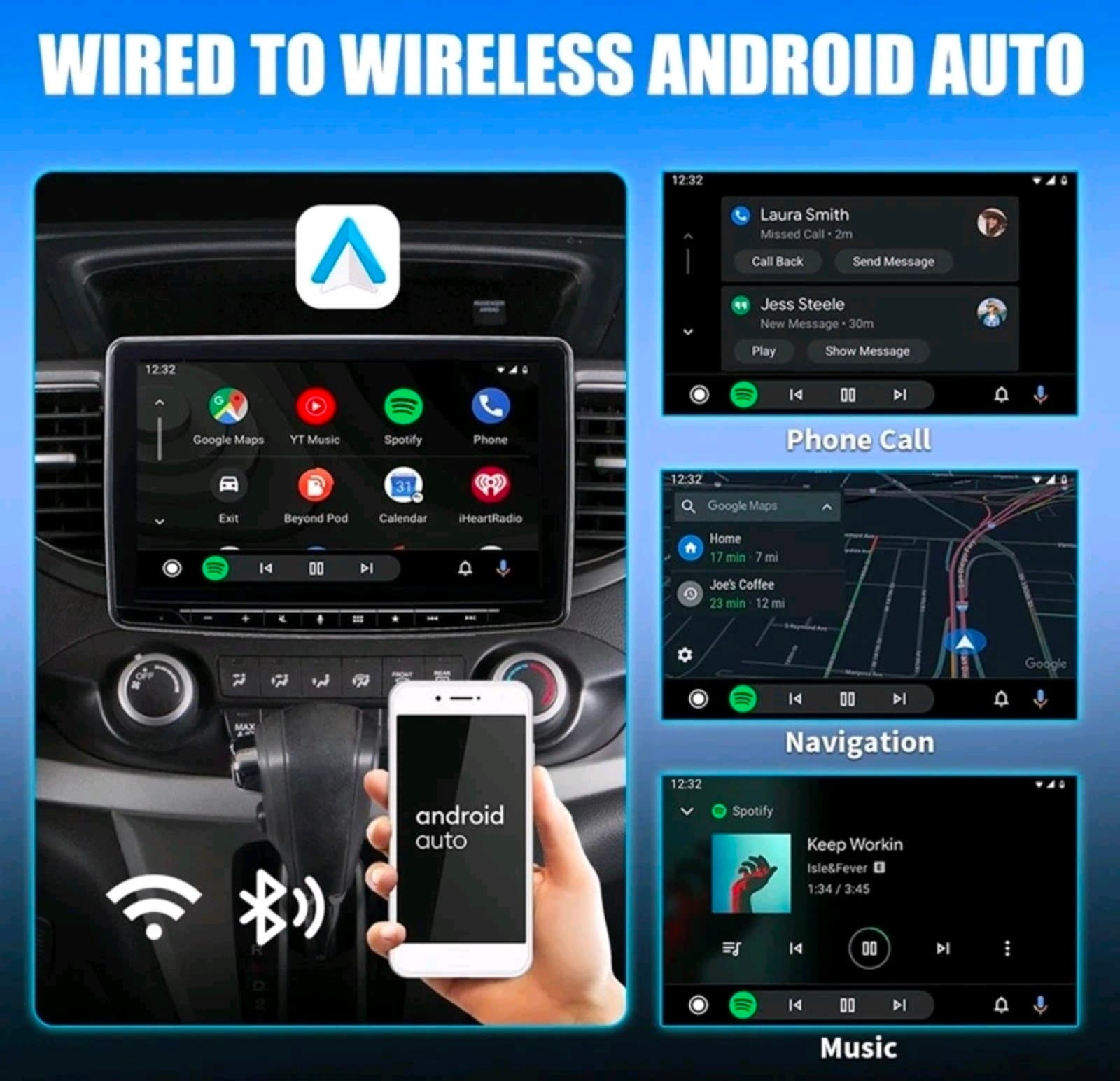 USB Auto Wireless CarPlay Adapter For Apple Android Wireless Dongle Plug ＆ Play - Thumbnail 3