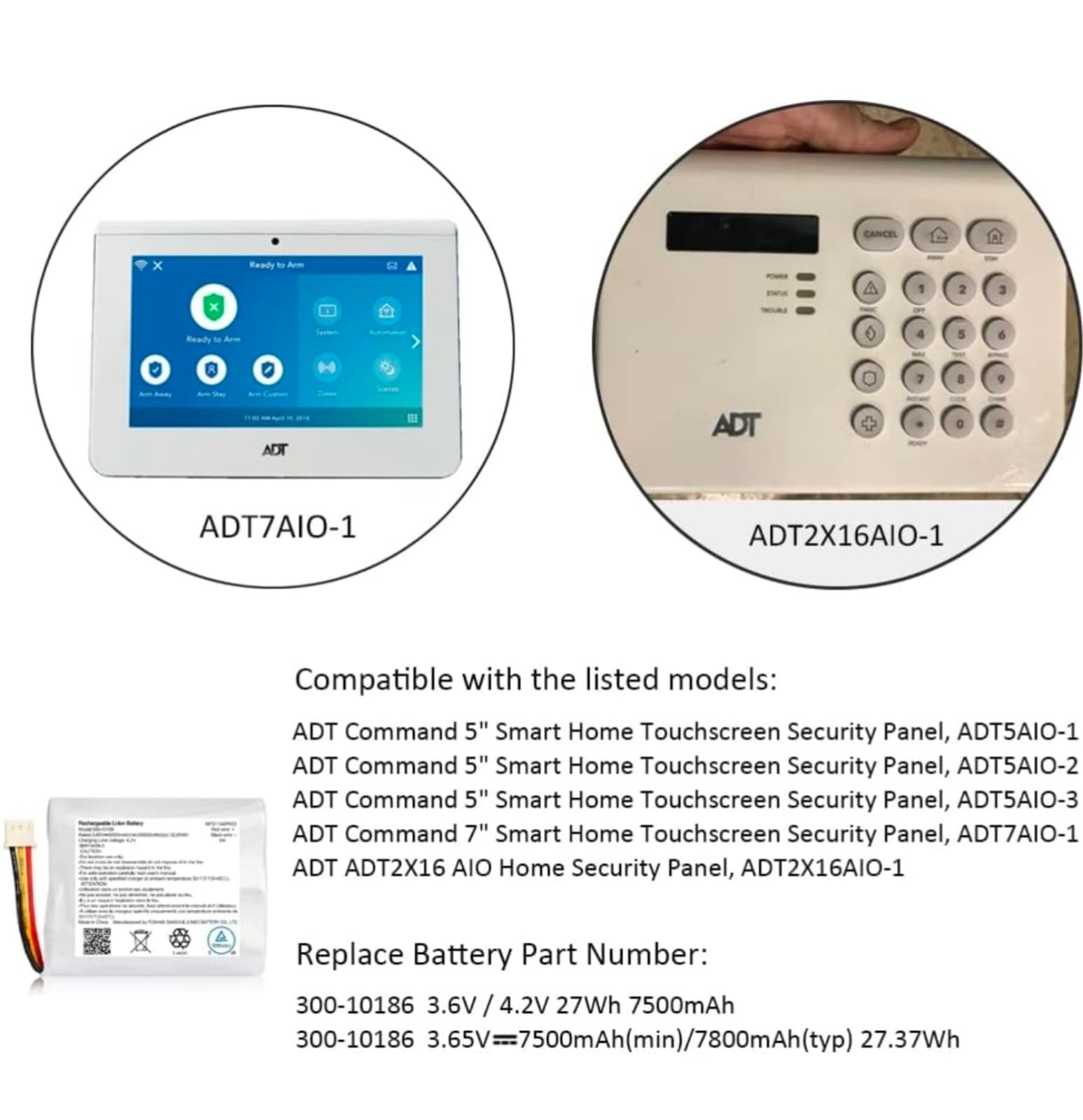 ADT Command Smart Security Panel Lithium-ion Battery - Thumbnail 2