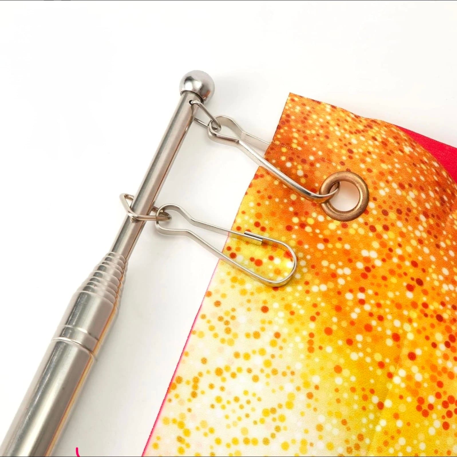 8.2Ft Telescopic Handheld Flagpole with Clips, Portable Extendable Flag Pole - Thumbnail 3