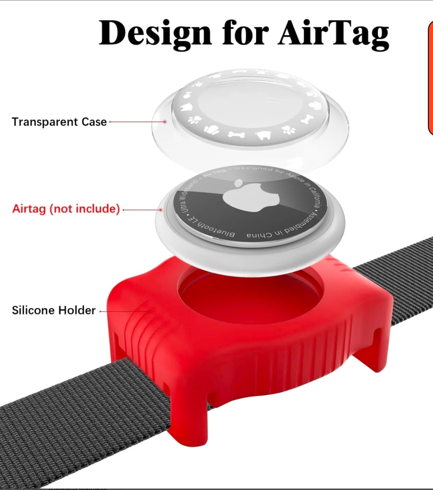 Airtag Pet Collar with QR Code - Thumbnail 4