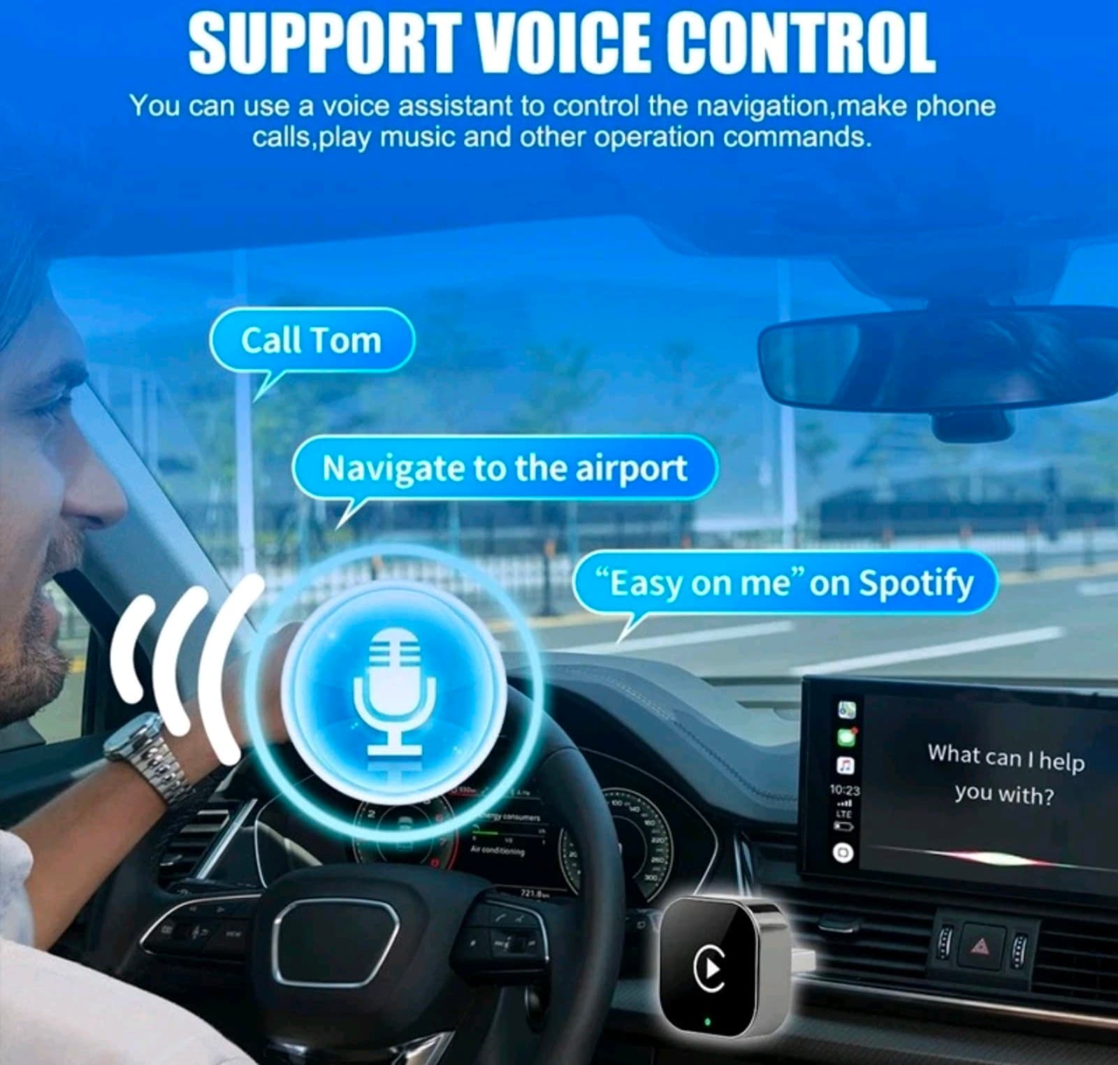 USB Auto Wireless CarPlay Adapter For Apple Android Wireless Dongle Plug ＆ Play - Thumbnail 5