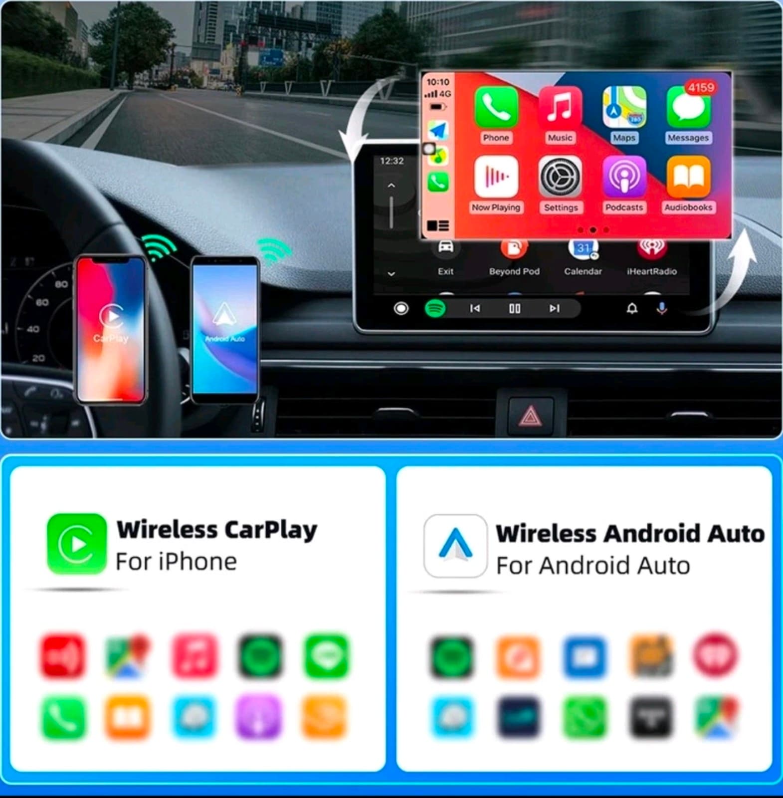 USB Auto Wireless CarPlay Adapter For Apple Android Wireless Dongle Plug ＆ Play - Thumbnail 8