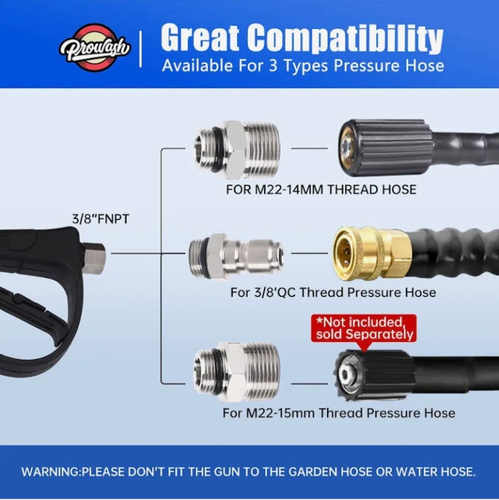 Foam Cannon & Gun Kit with Dual Connector Includes 5 Nozzle Tips - Thumbnail 4