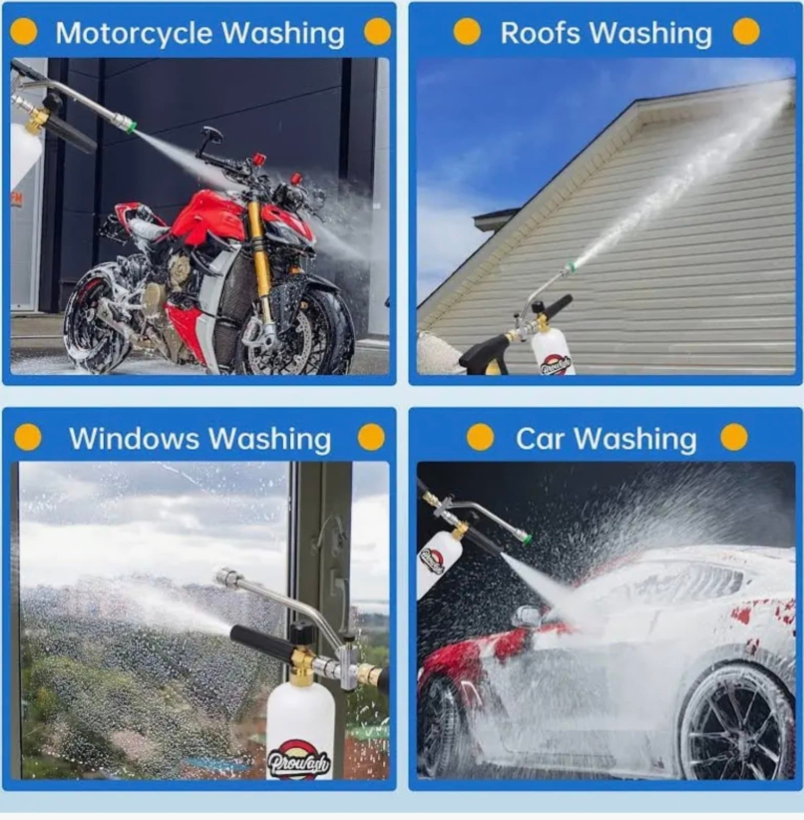 Foam Cannon & Gun Kit with Dual Connector Includes 5 Nozzle Tips - Thumbnail 7