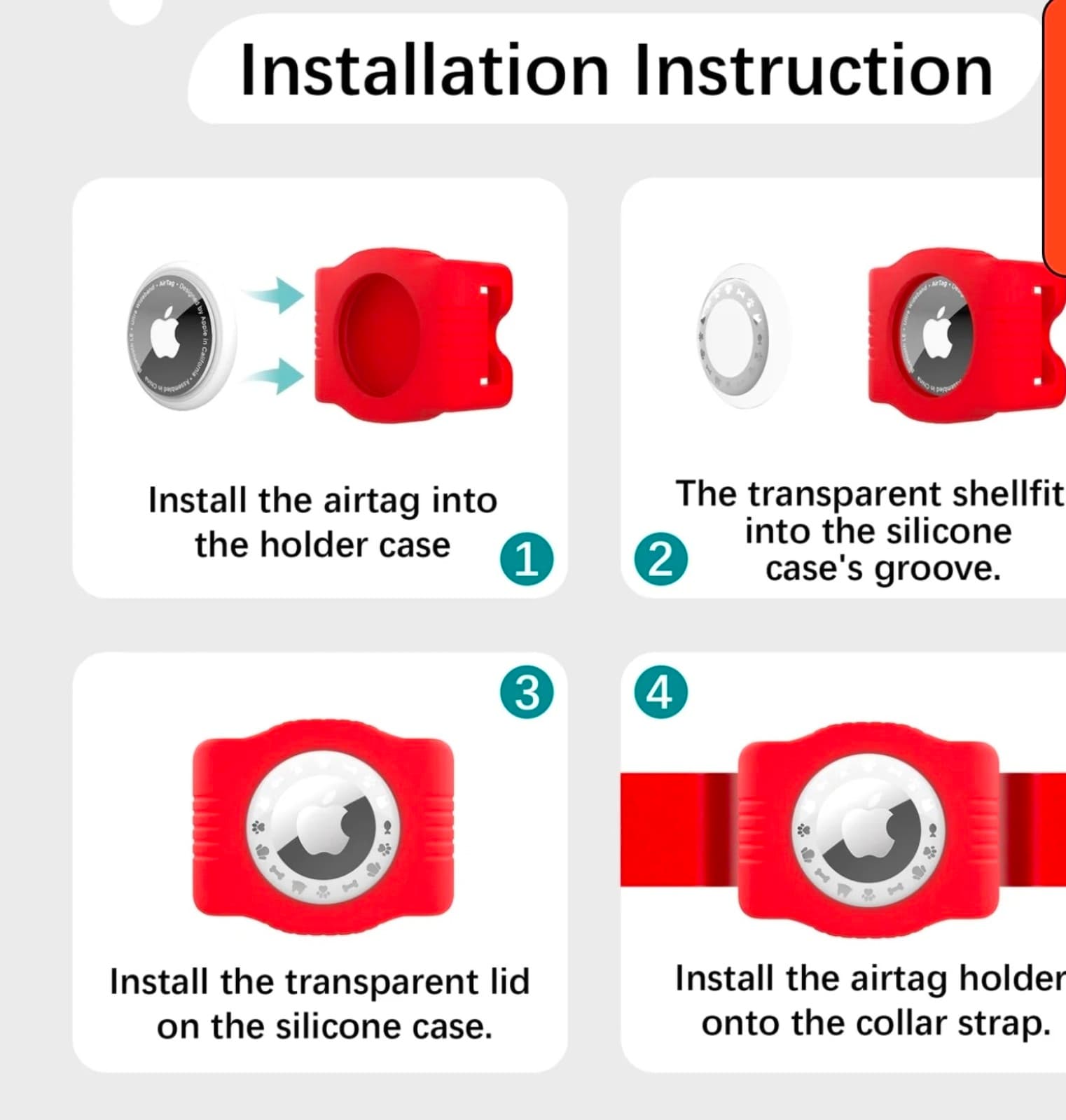 Airtag Pet Collar with QR Code - Thumbnail 6