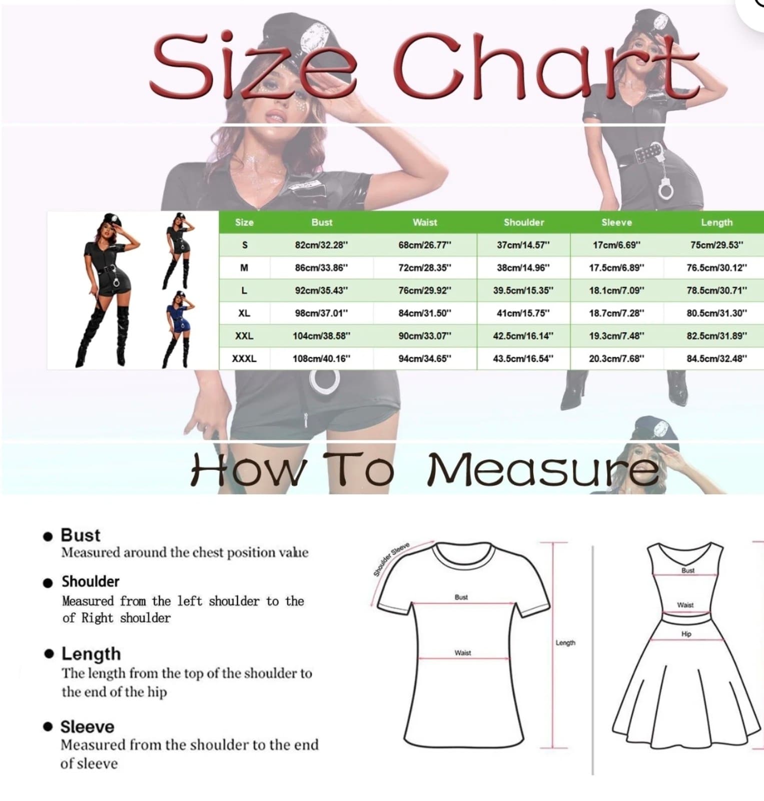 Naughty Police Cop Officer Adult Halloween Costume sz M-XL - Thumbnail 2