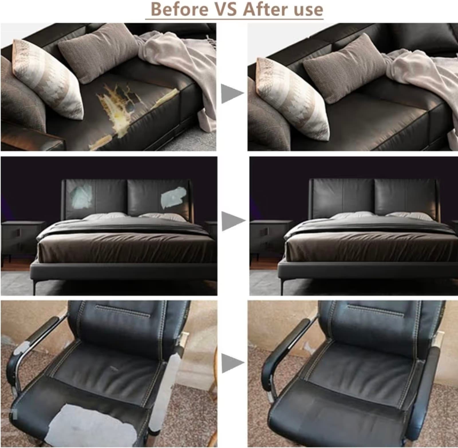 Leather Repair Tape Kit, 4"x 63" Leather Repair Patch for Furniture Grey - Thumbnail 5