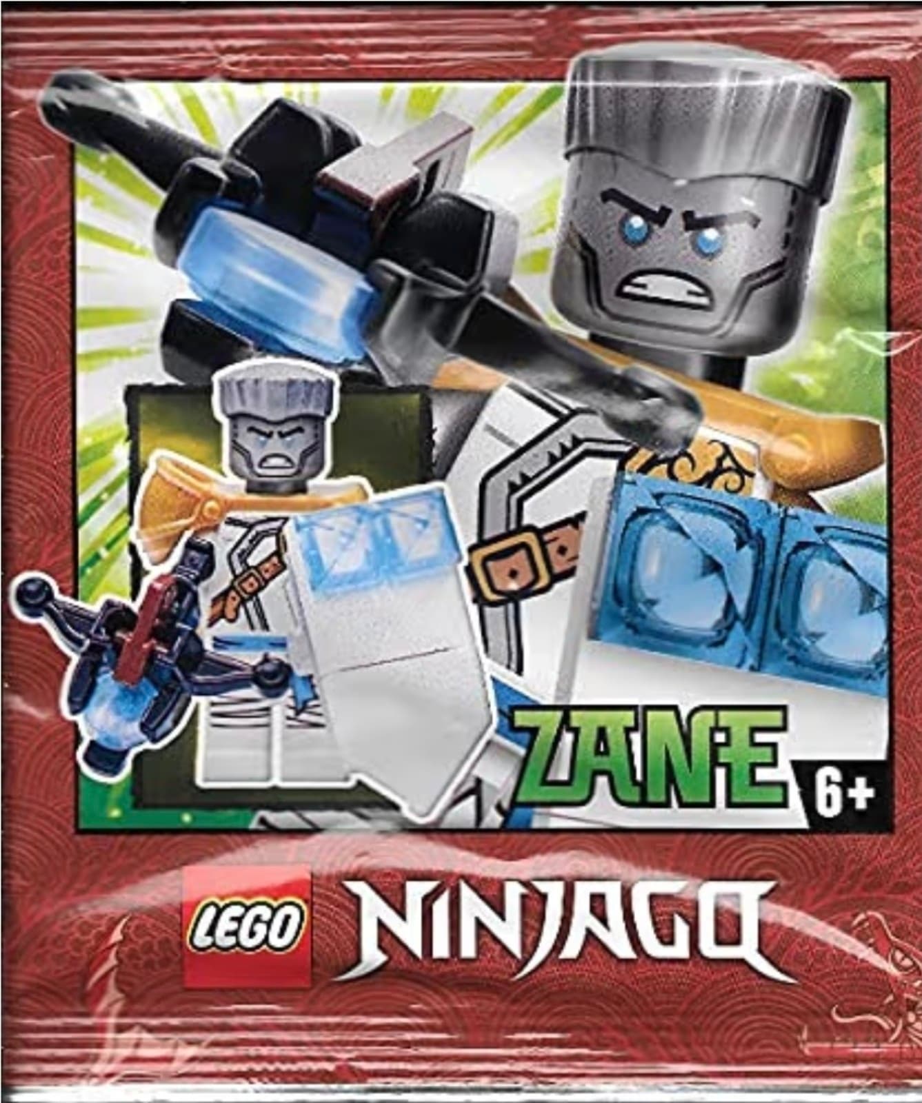 LEGO Ninjago: Zane Minifigure from Master of The Mountain with Bowcaster and Shi - Thumbnail 2