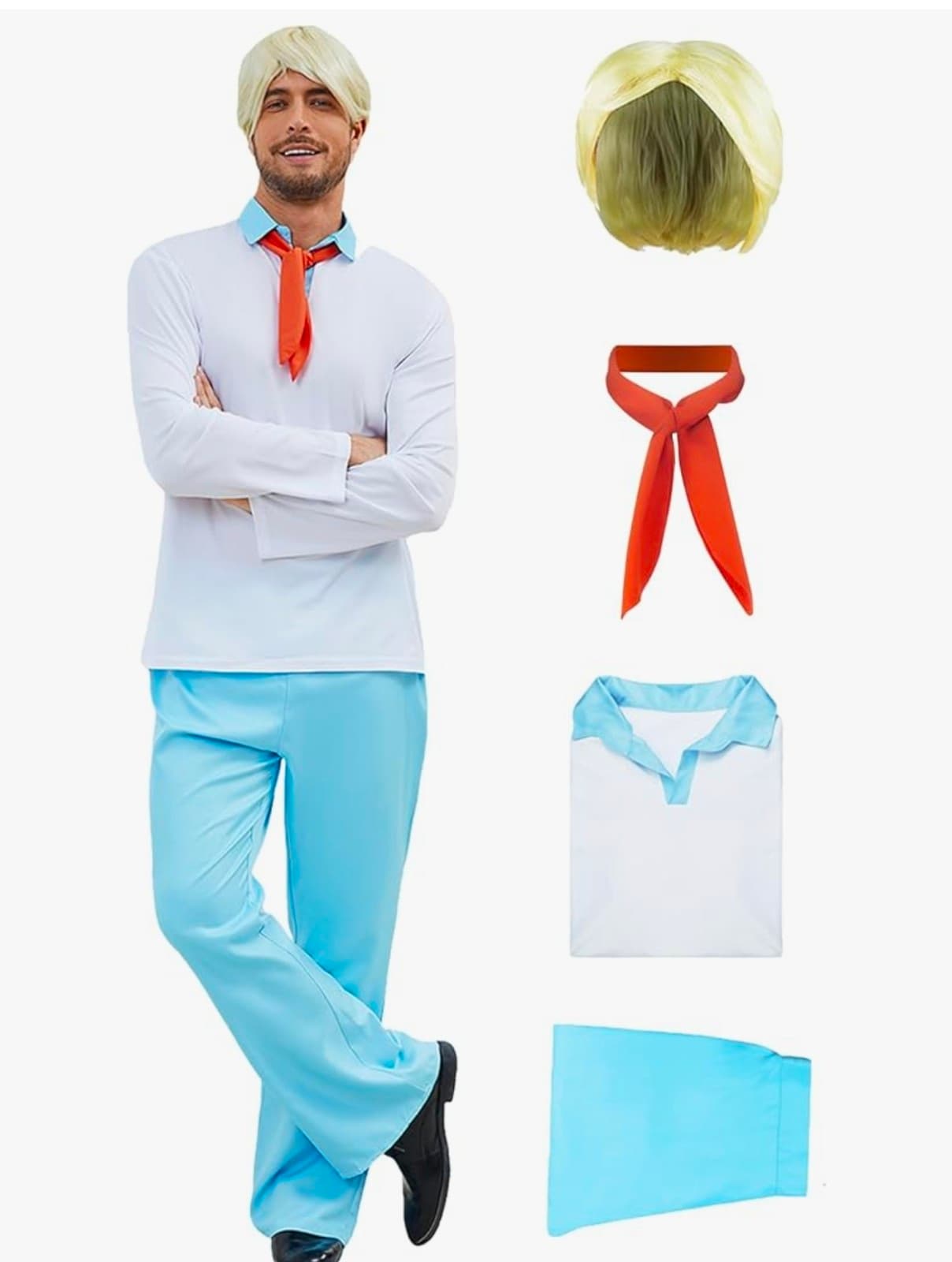 Fred Costume Mens sz Large Scooby Doo - Image 1