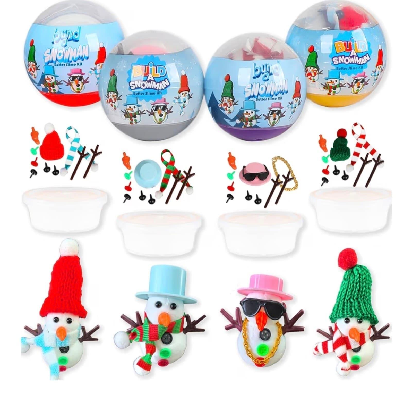 Christmas Craft Snowman DIY Kit 4 pack - Image 1