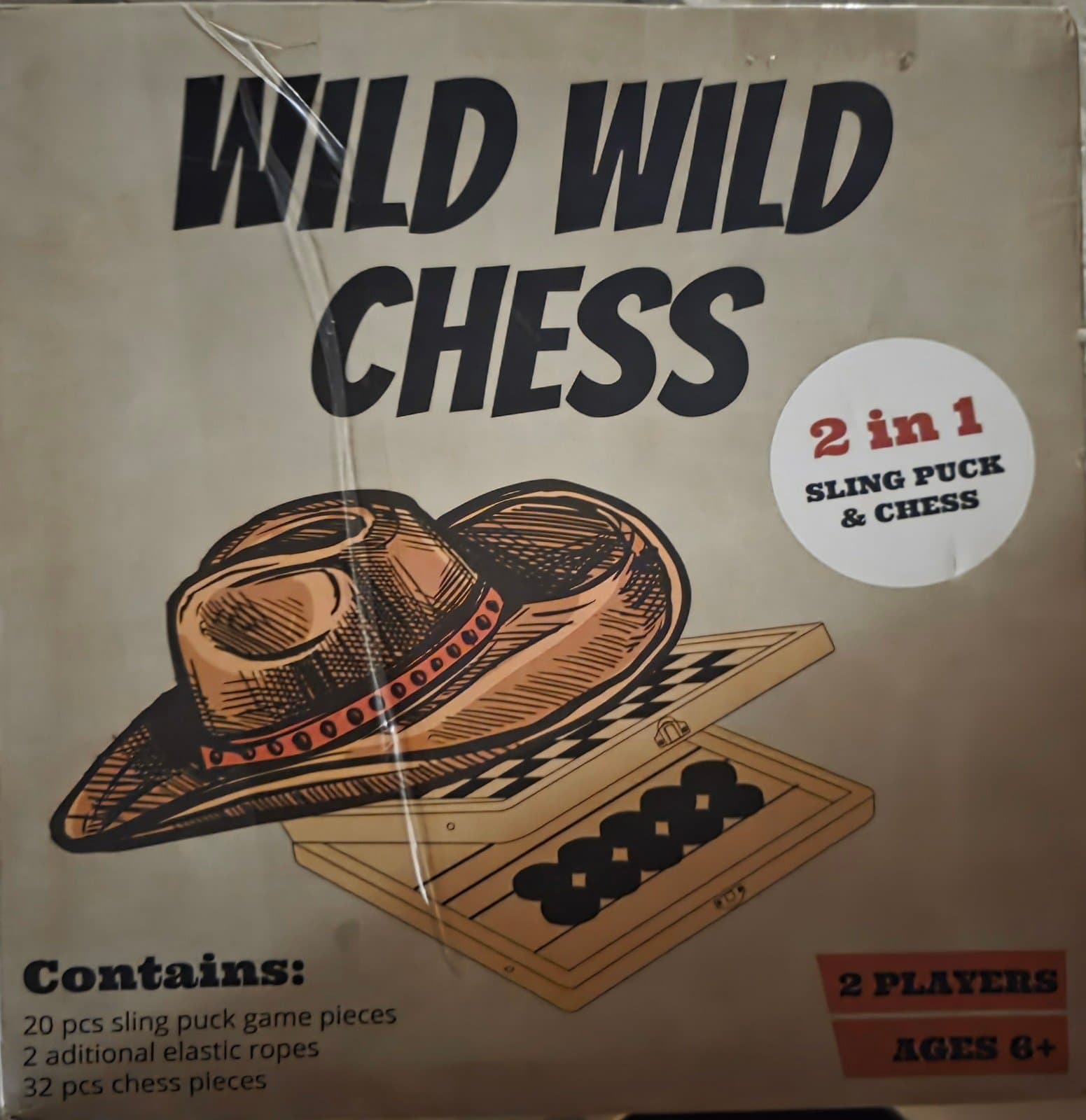 Wild West Chess Set 2-in-1 Board Game - Portable! - Image 1