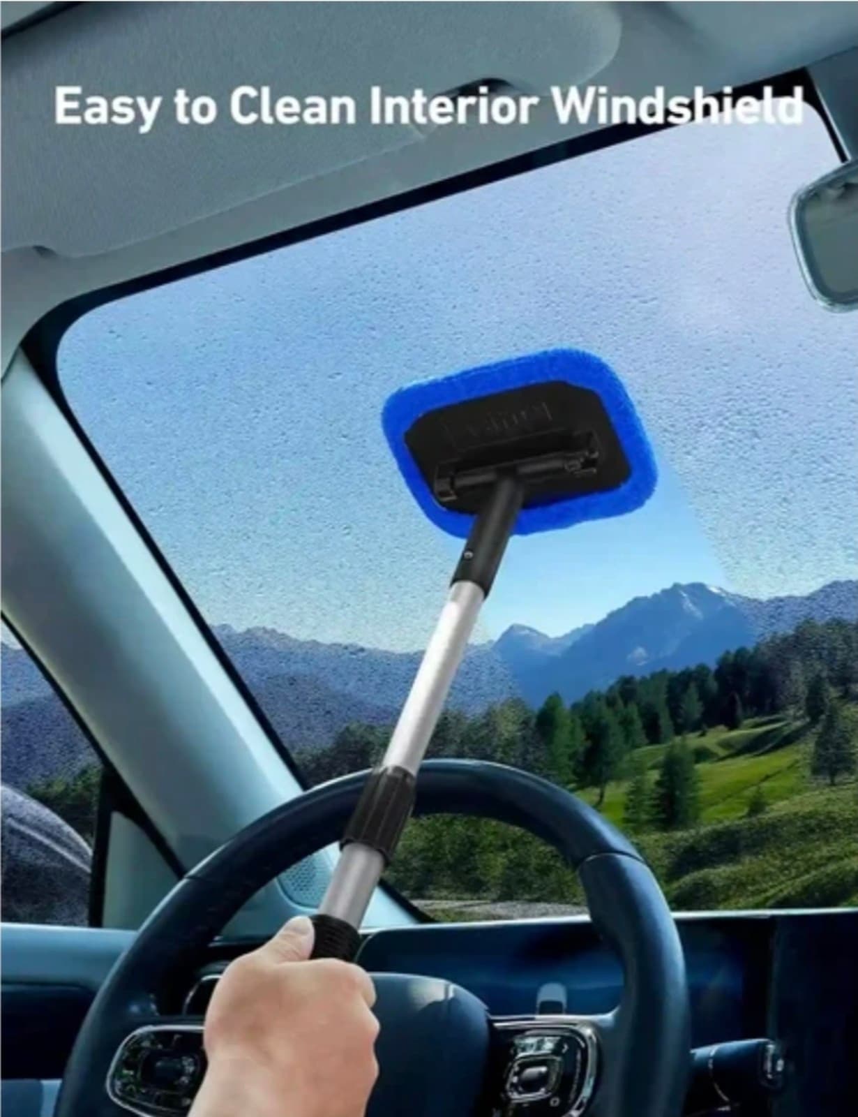 Microfiber Car Window Cleaner Rectangle Blue - Thumbnail 4