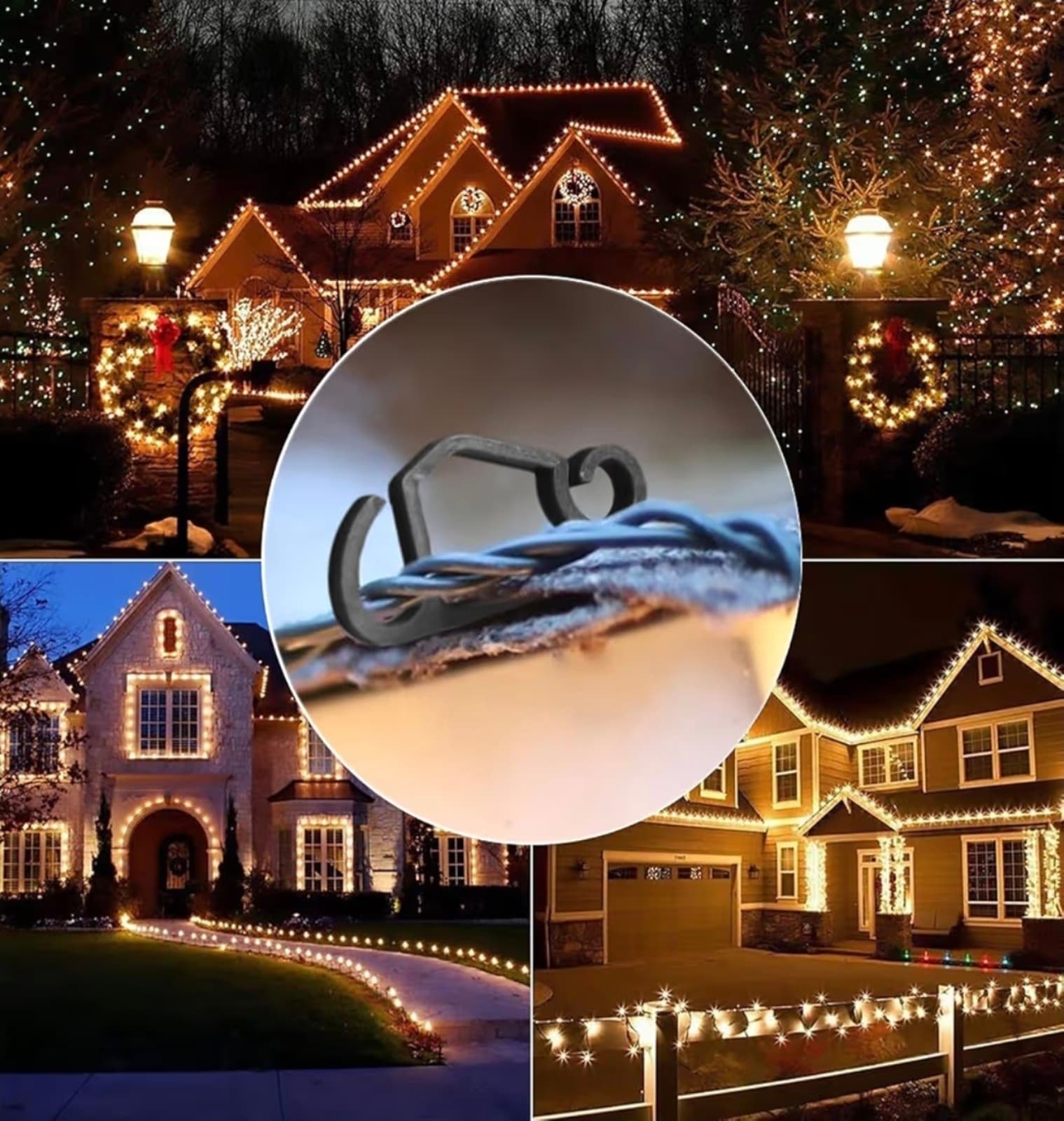 Christmas Light Clip Outdoor Gutter Hook 100 Pieces - Thumbnail 4