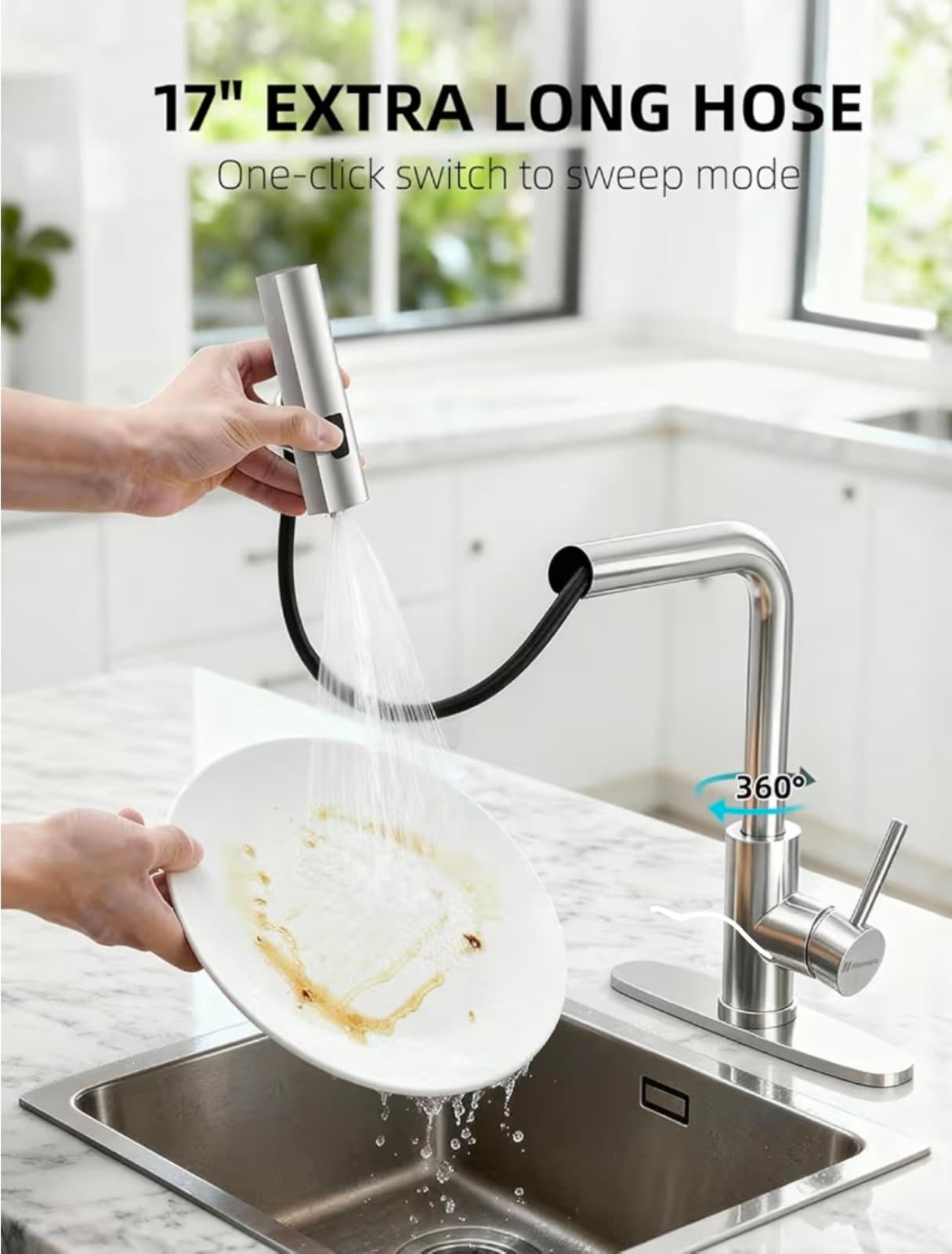 Kitchen Faucet - Waterfall Kitchen Faucet, Stainless Steel Kitchen Sink - Thumbnail 6