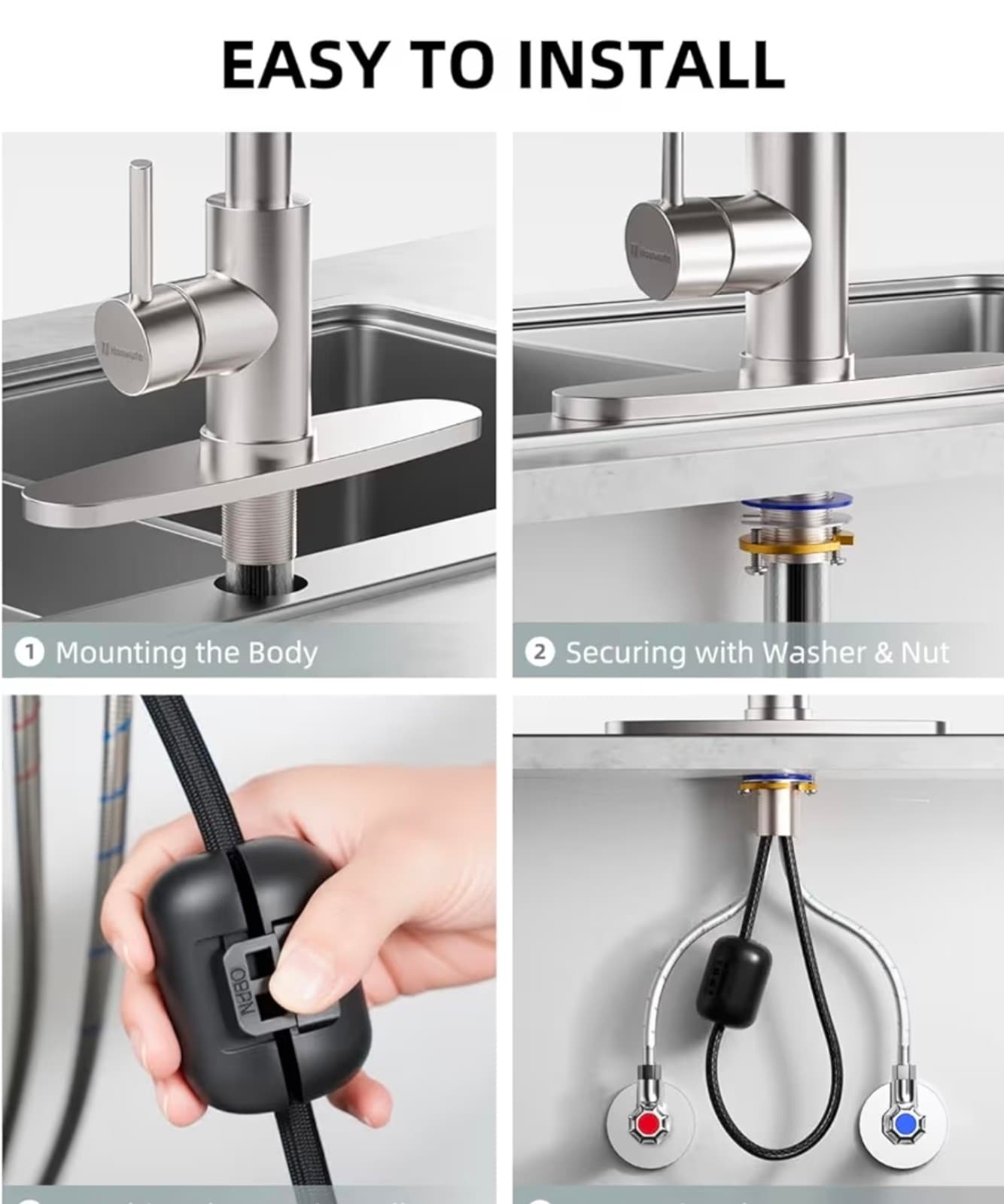 Kitchen Faucet - Waterfall Kitchen Faucet, Stainless Steel Kitchen Sink - Thumbnail 8