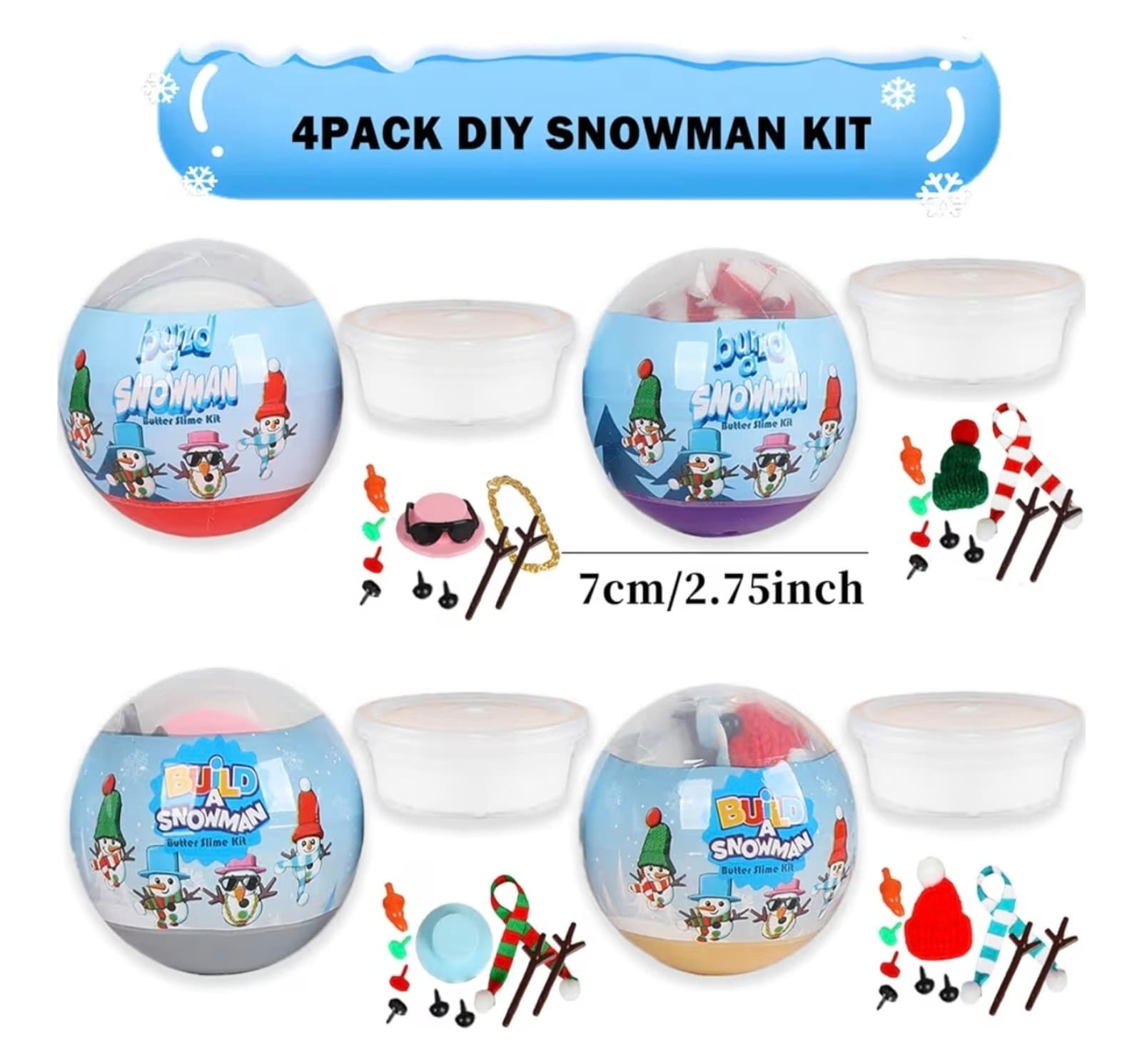 Christmas Craft Snowman DIY Kit 4 pack - Thumbnail 5