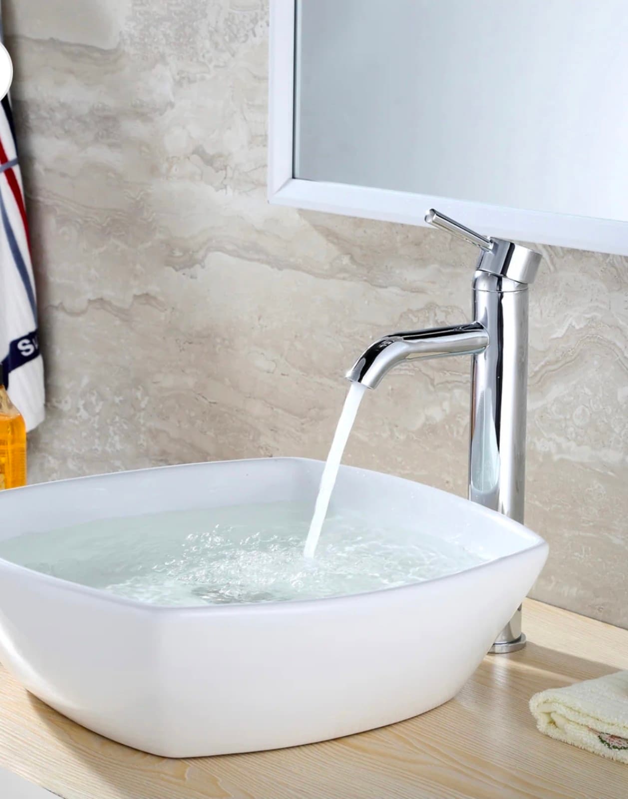 Raphral Single Hole Single-Handle Vessel Bathroom Faucet with Drain - Thumbnail 2