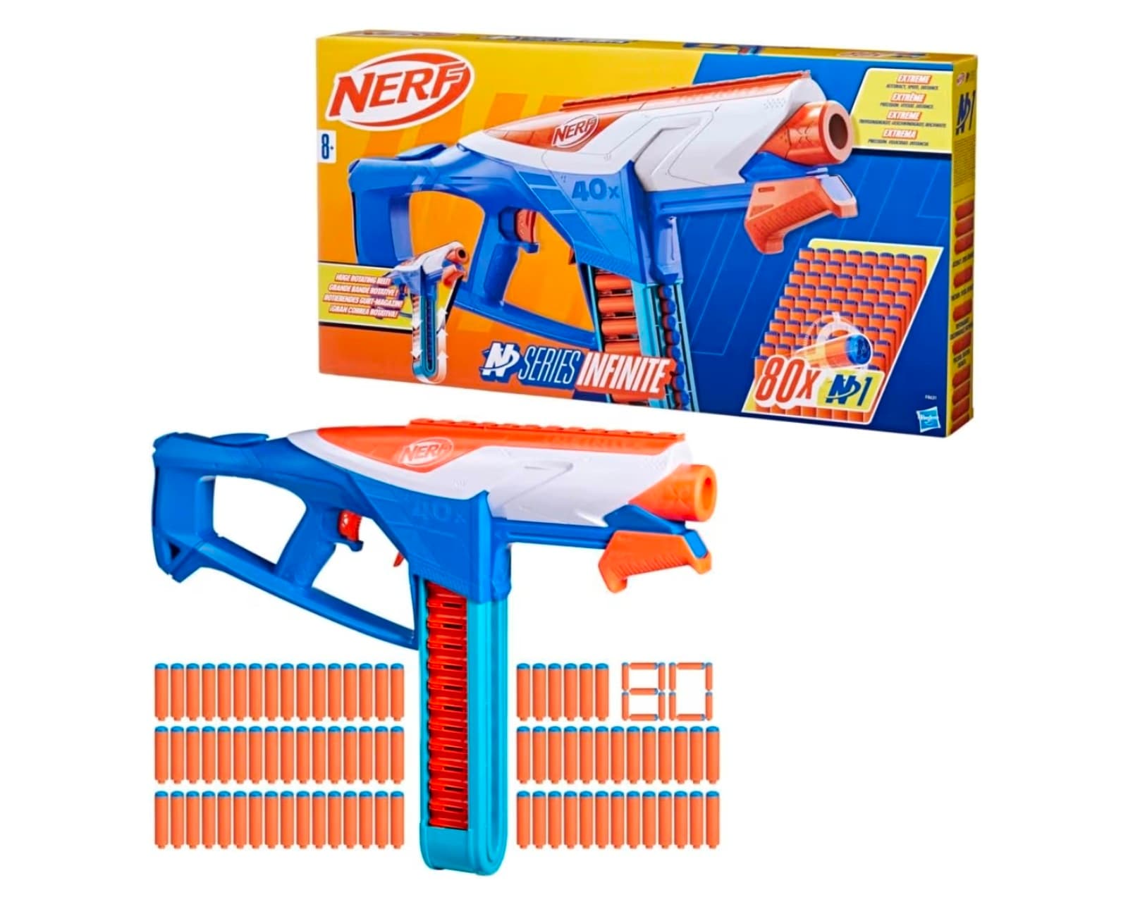Nerf N Series Infinite Blaster New Dart Launcher with 80 Official N1 Foam Darts - Image 1