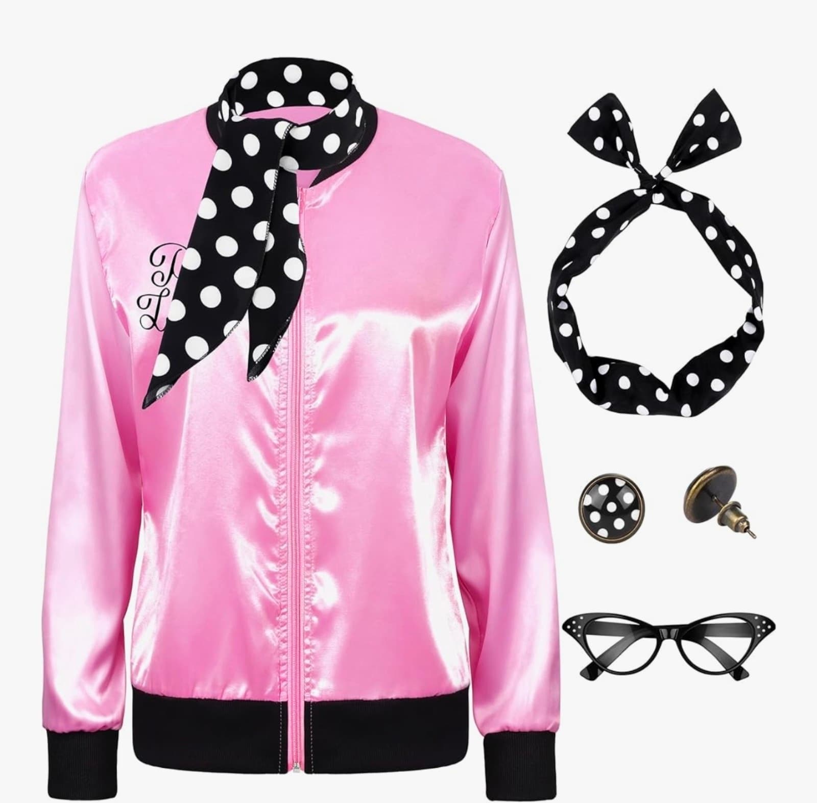 Women's Pink Ladies Costume sz Large 5pc - Image 1