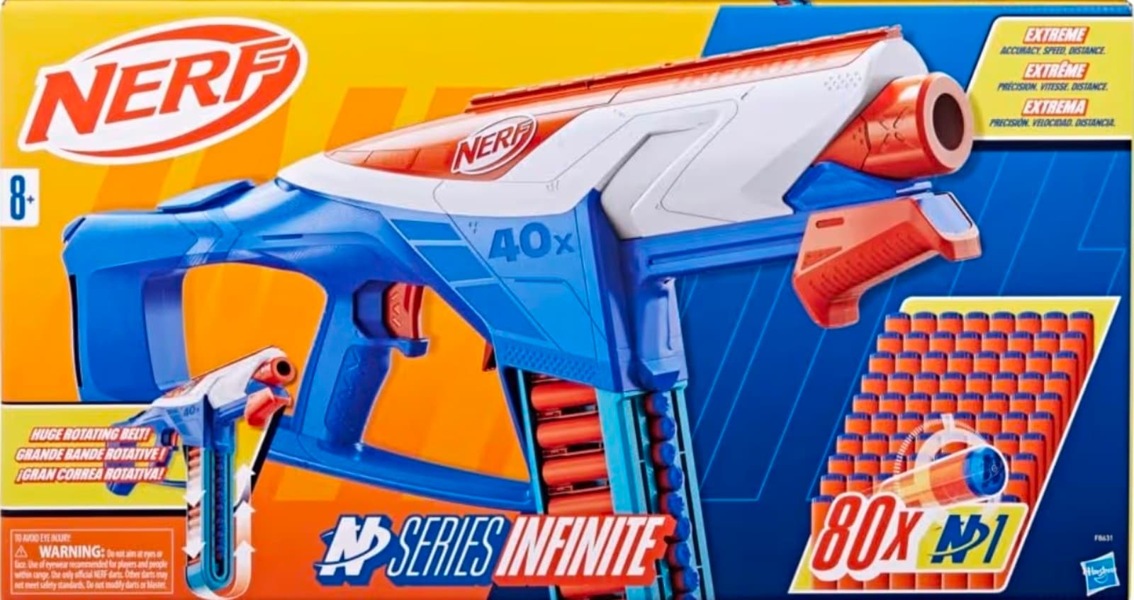 Nerf N Series Infinite Blaster New Dart Launcher with 80 Official N1 Foam Darts - Thumbnail 4