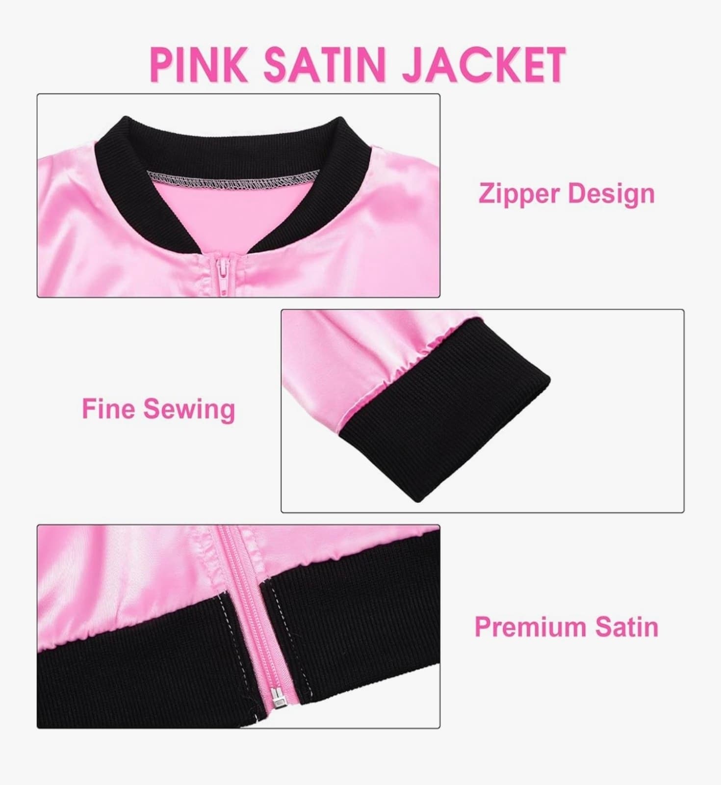 Women's Pink Ladies Costume sz Large 5pc - Thumbnail 3