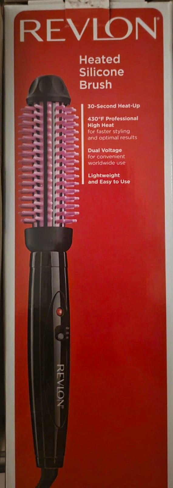 Revlon Pro Collection Heated Silicone Bristle Curl Brush Black - 1" Barrel - Image 1