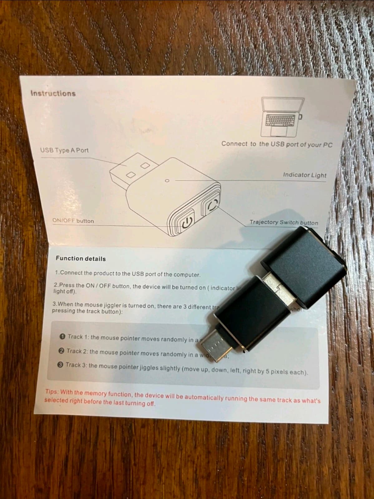 Tiny Mouse Mover / Jiggler with 2 Buttons Undetectable with On / Off - Thumbnail 3