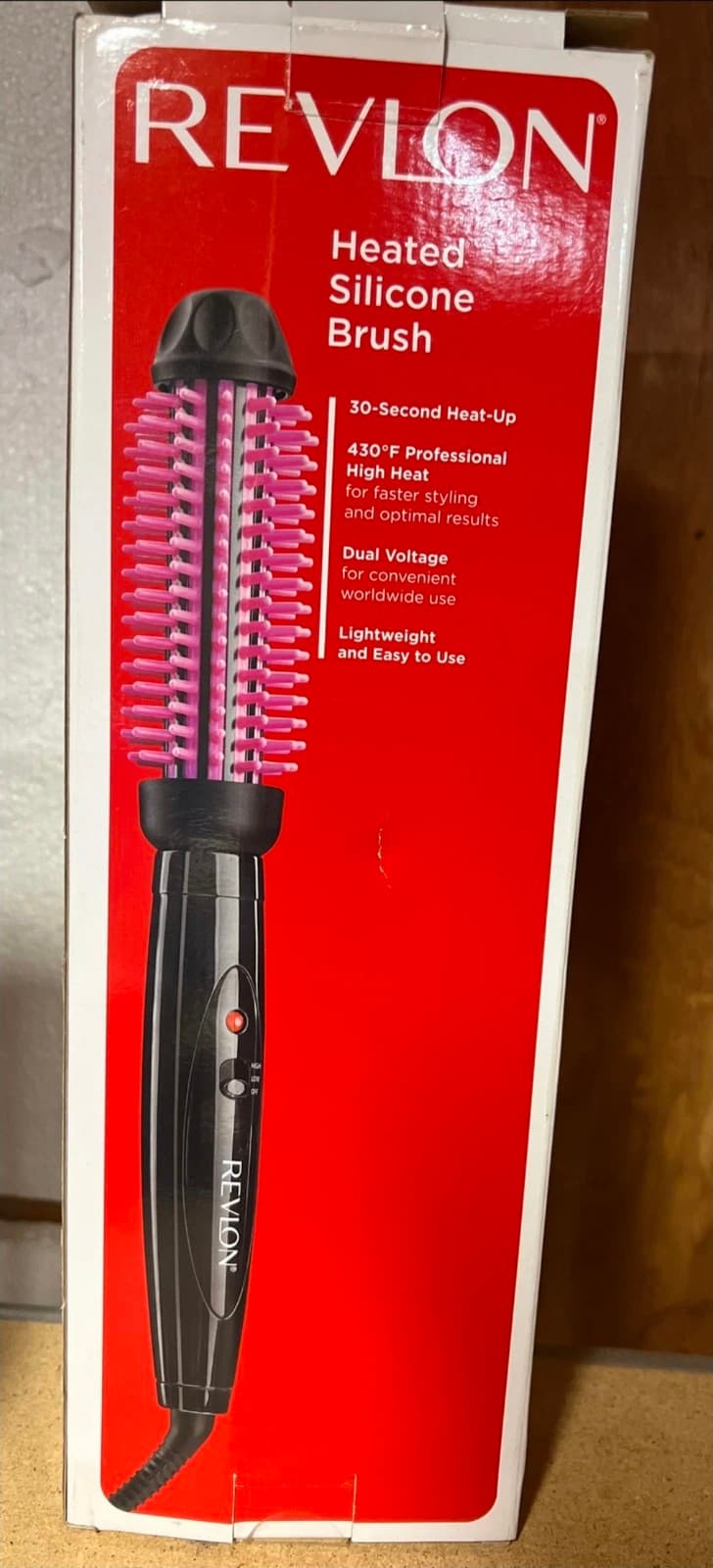 Revlon Pro Collection Heated Silicone Bristle Curl Brush Black - 1" Barrel - Thumbnail 2