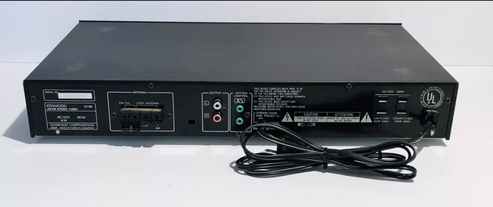 Kenwood KT-89 Quartz Synthesizer AM FM Stereo Tuner Works Great - Thumbnail 5
