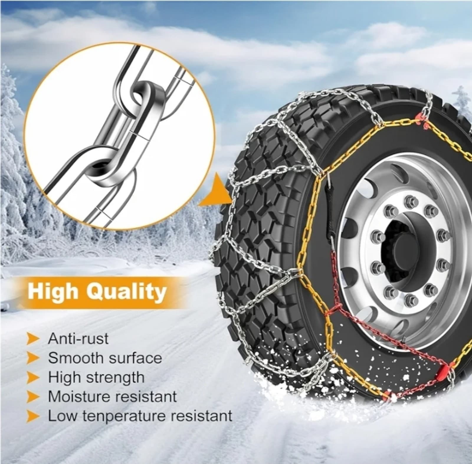 Snow Chains,Tire Chains for Car, Pickup, SUV - Thumbnail 6