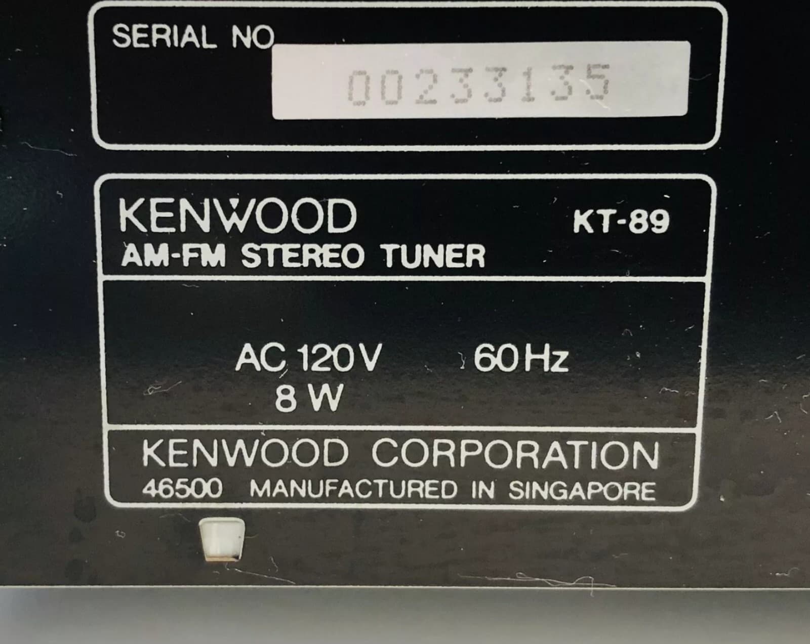 Kenwood KT-89 Quartz Synthesizer AM FM Stereo Tuner Works Great - Thumbnail 6