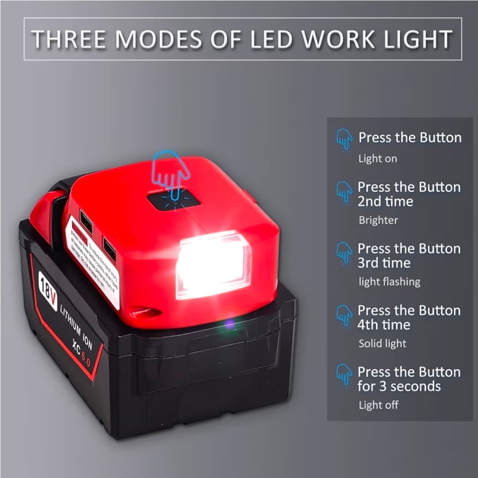 Replacement Milwaukee M18 Portable Battery Charger Adapter 49-24-2371 - Thumbnail 5