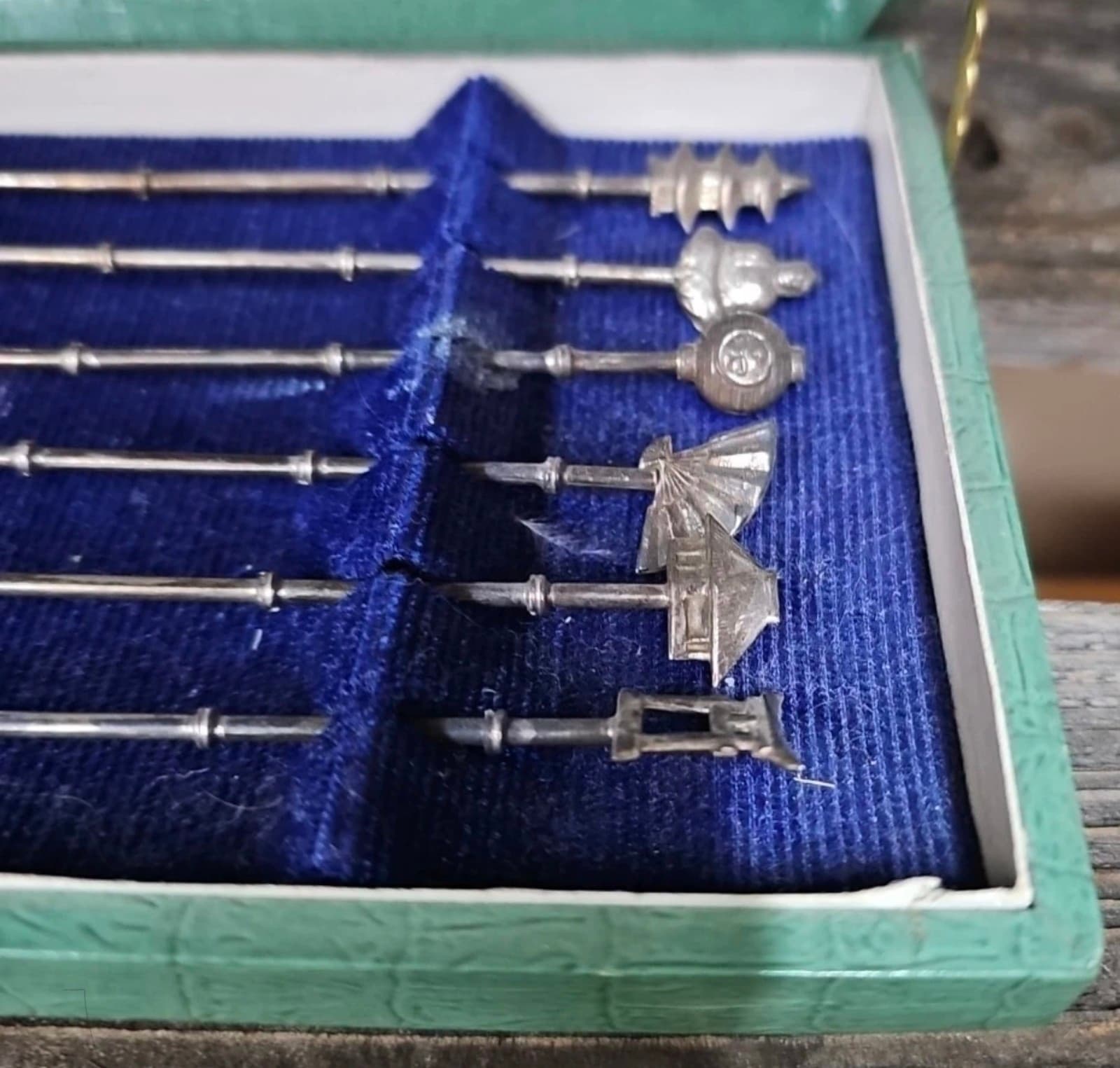 Vintage Set Of 6 950 Sterling Silver Japan Tall Iced Tea Cocktail Spoons - Thumbnail 2