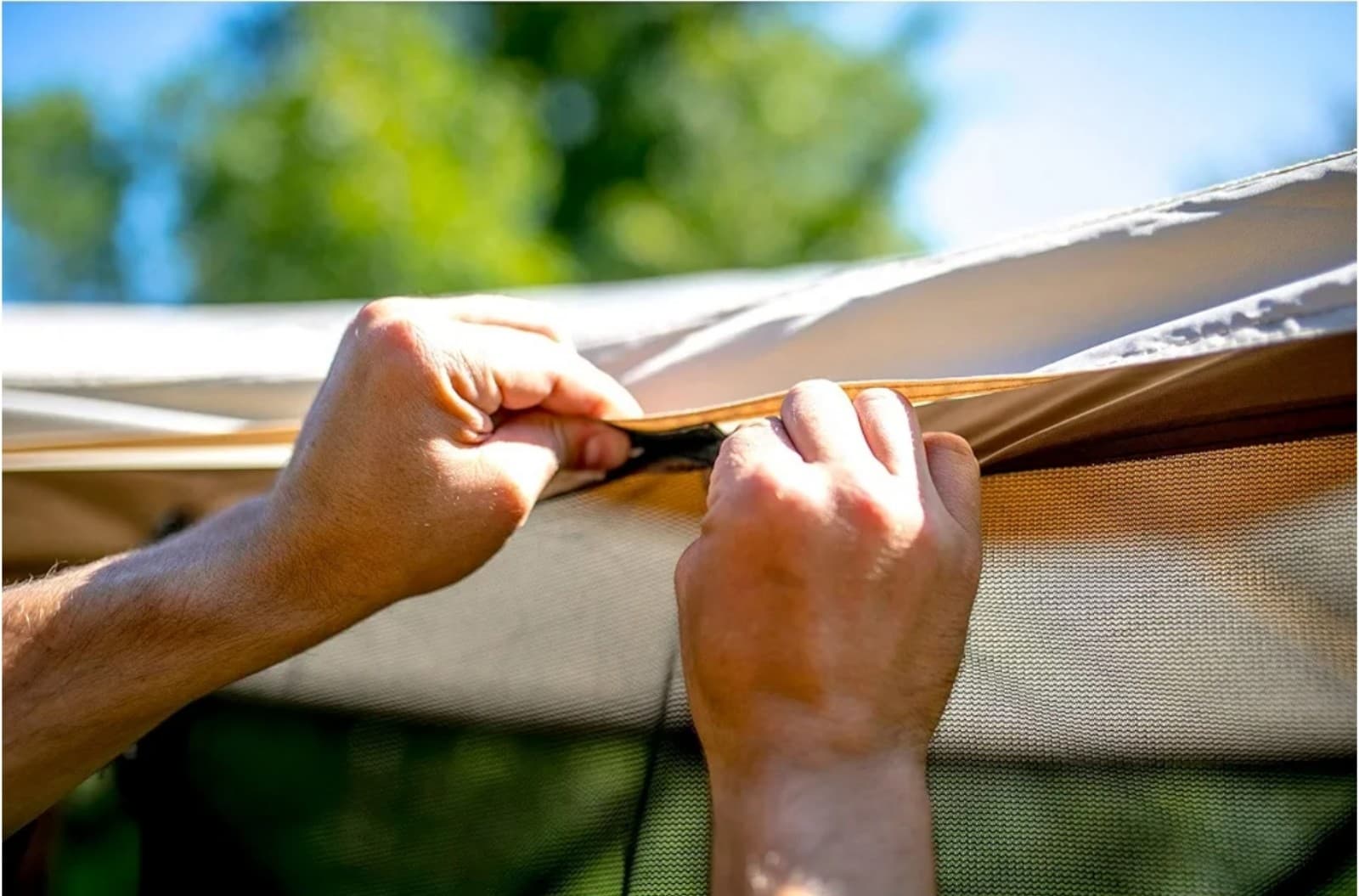 CLAM Quick-Set Outdoor Portable Escape Sky/Sky Camper Screened Gazebo Canopy Ten - Thumbnail 7