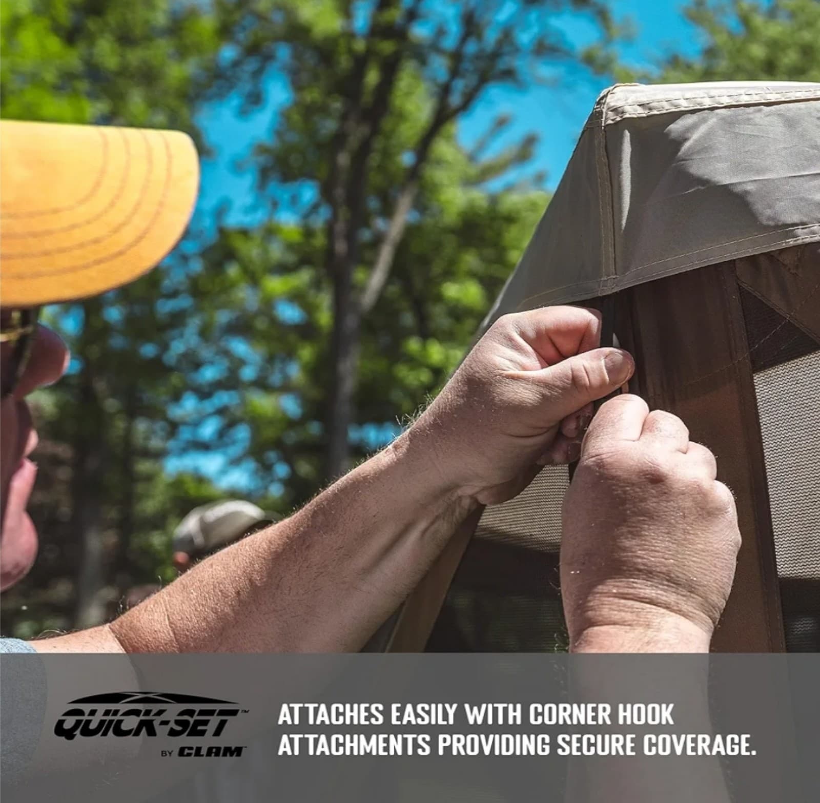 CLAM Quick-Set Outdoor Portable Escape Sky/Sky Camper Screened Gazebo Canopy Ten - Thumbnail 2