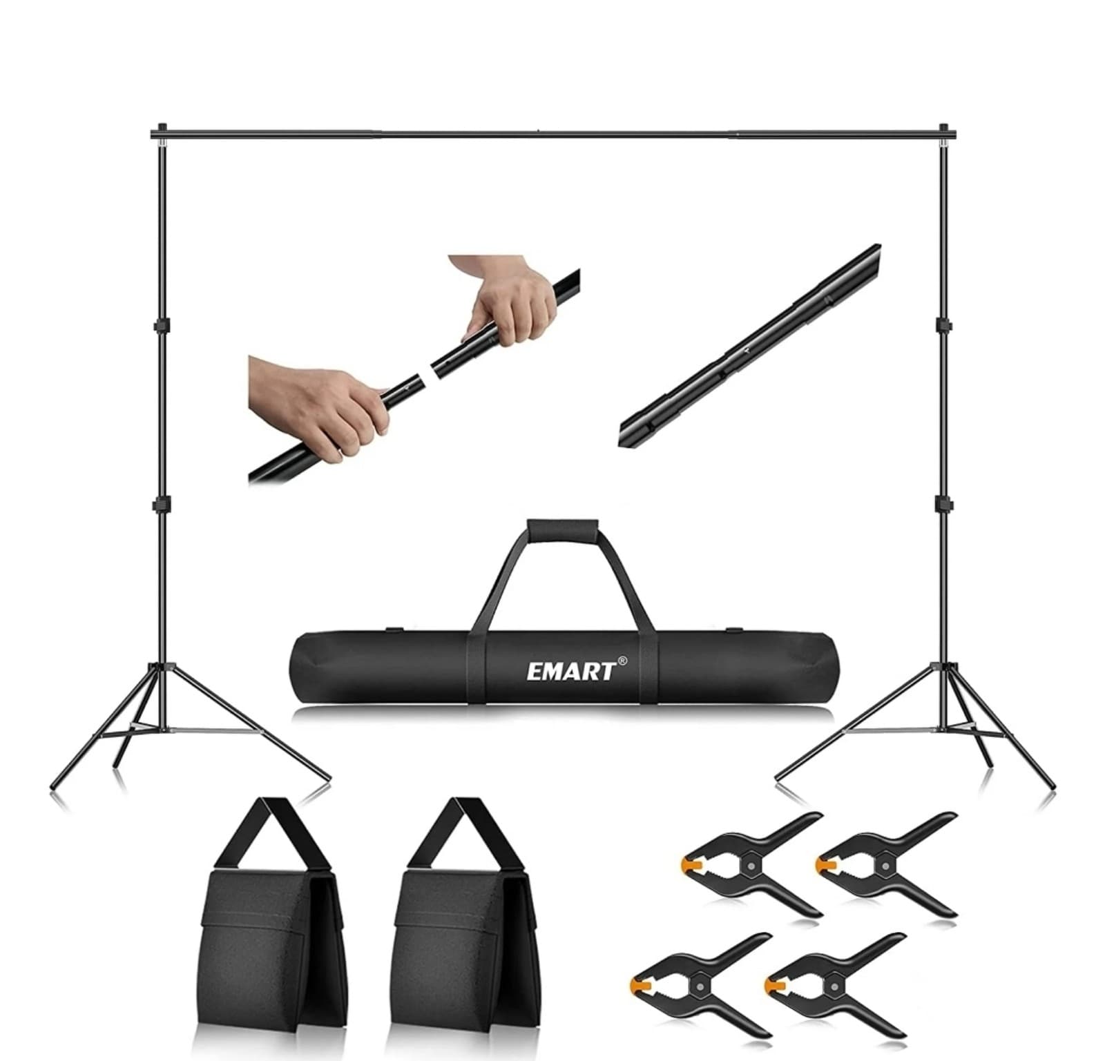 Photo Video Studio 10Ft Adjustable Background Stand Backdrop Support System Kit - Image 1